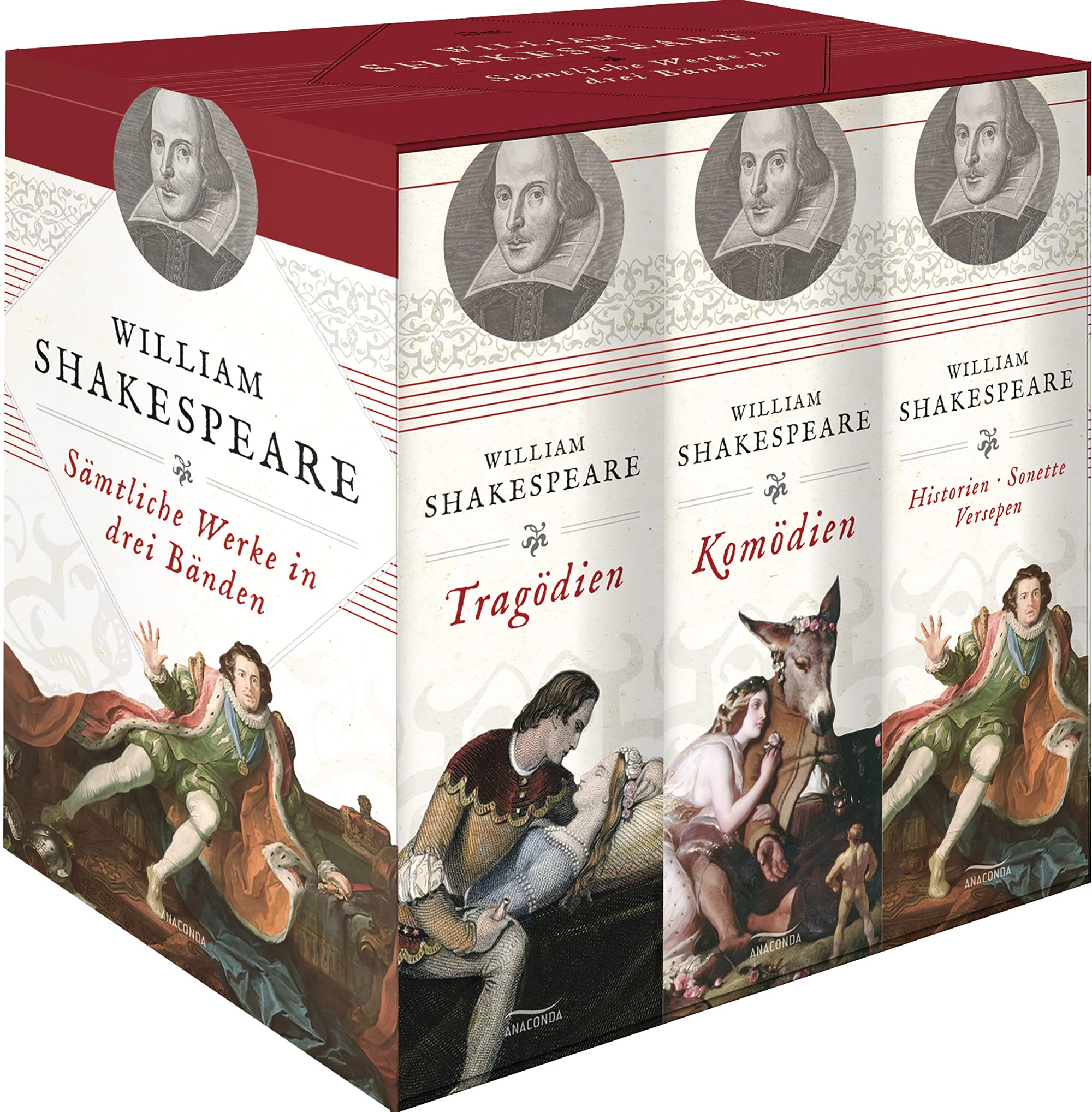 William Shakespeare, Sämtliche Werke in drei Bänden (Tragödien - Komödien - Historien/Sonette/Versepen) (3 Bände im Schuber): Tragödien - Komödien - Historien (Drei Bände in Kassette) Classics