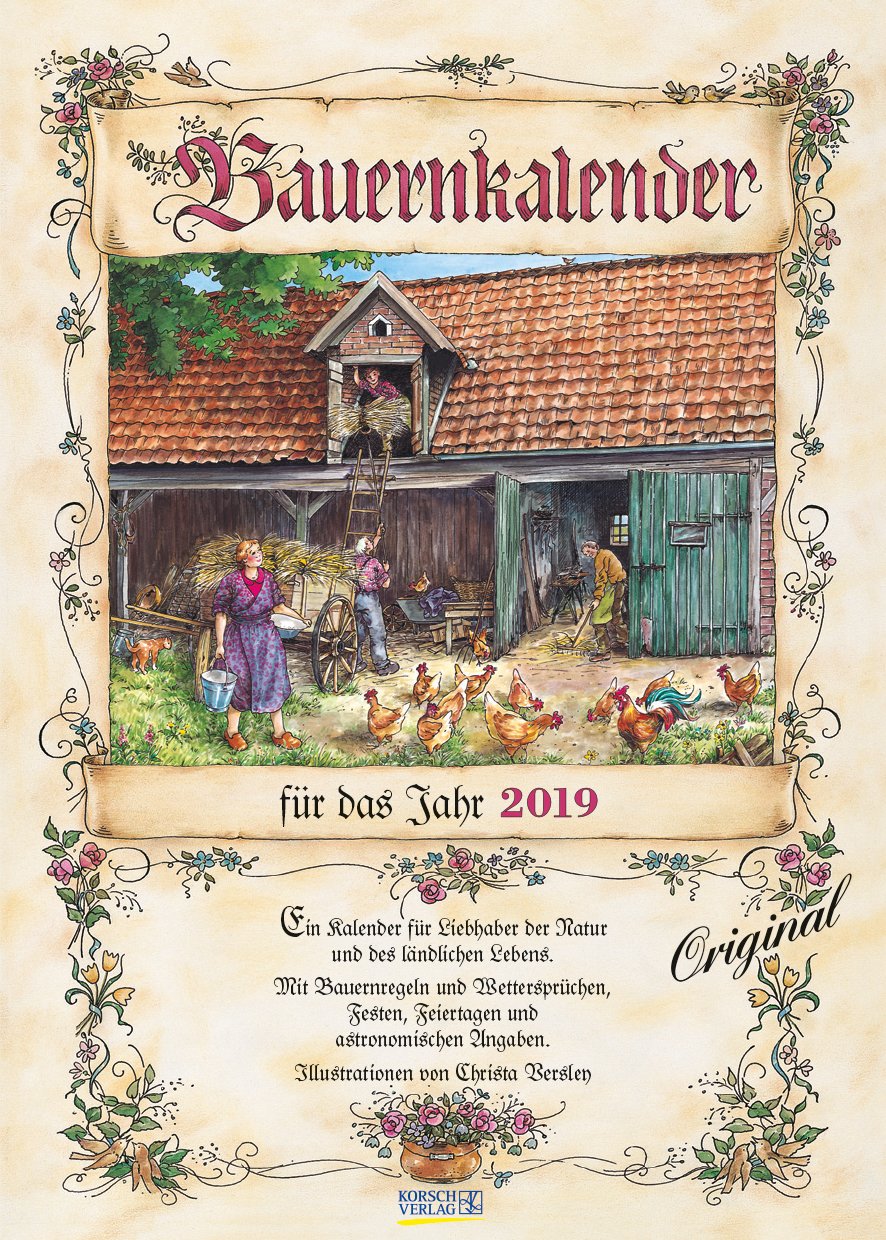 Bauernkalender 222719 2019: Wandkalender mit Bauernweisheiten und passenden Bildern. DIN A3 mit Foliendeckblatt. Film, Art & Culture