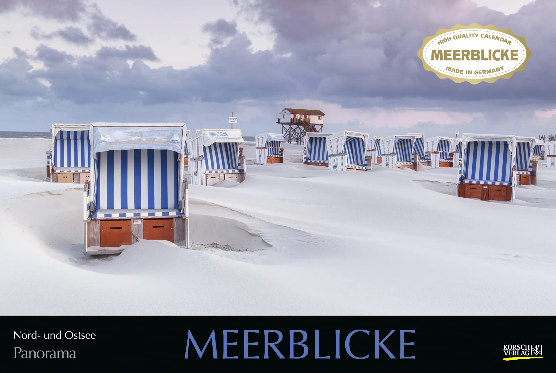 Meerblicke - Nord- und Ostsee 2023: Großer Foto-Wandkalender von der Küste und dem Meer in Deutschland. Edler schwarzer Hintergrund. PhotoArt Panorama Querformat: 58x39 cm. Leisure, Home & Garden