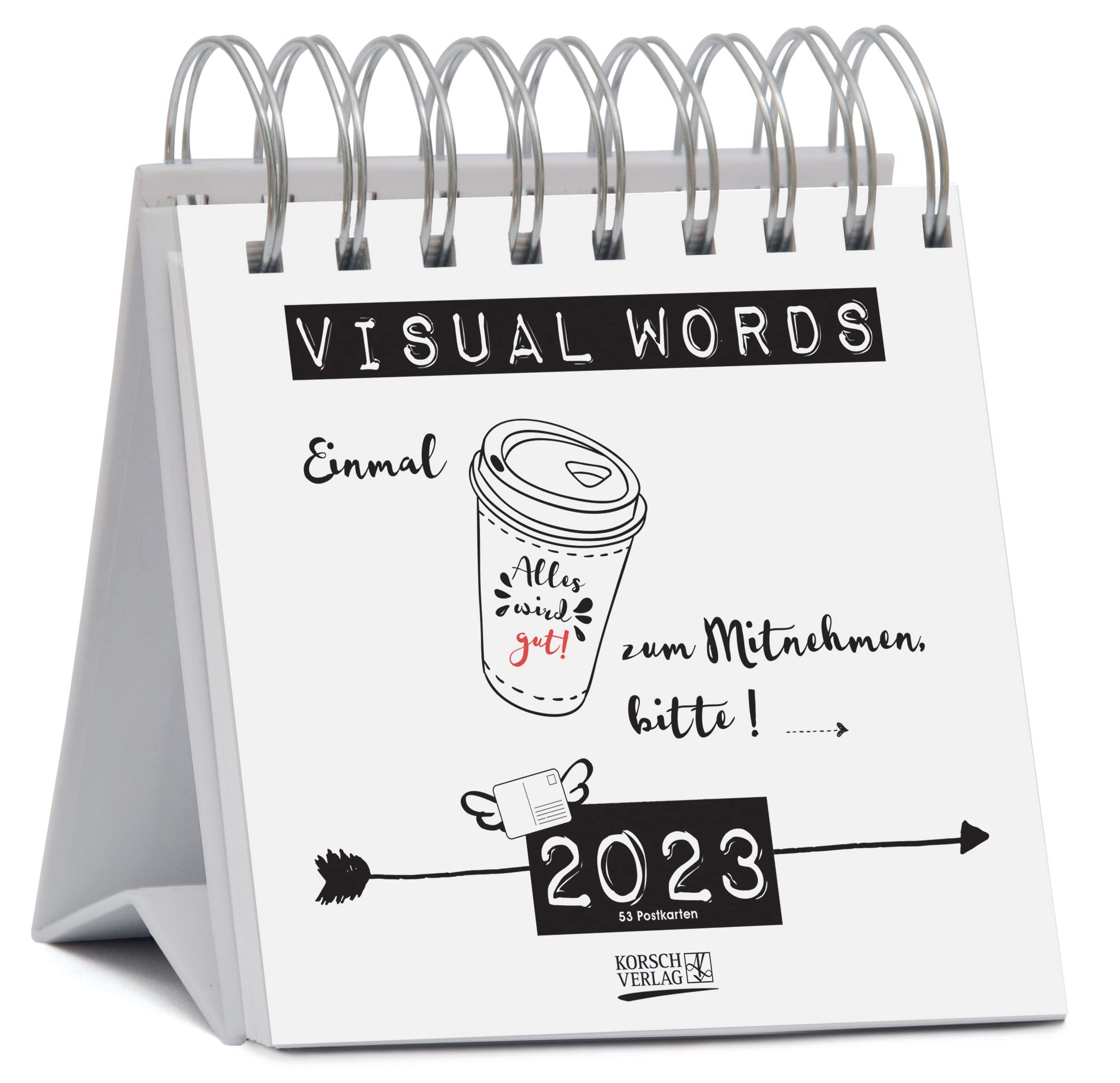 Visual Words 2023: Aufstellbarer Typo-Art Postkartenkalender. Jede Woche ein neuer Spruch. Hochwertiger Wochenkalender für den Schreibtisch Film, Art & Culture