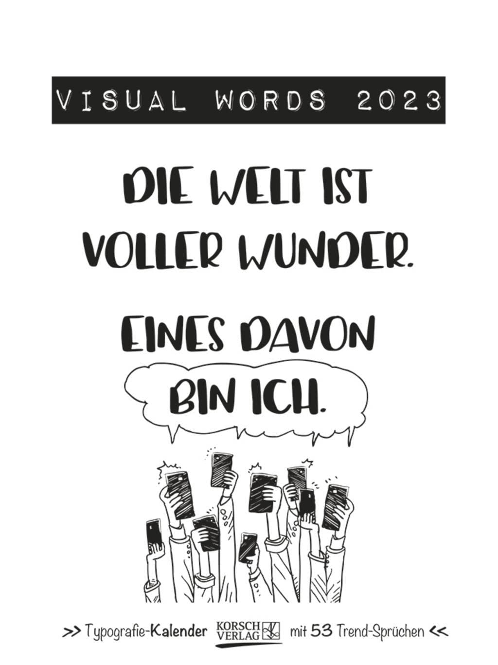 Visual Words 2023: Typo-Art Wochenkalender. Jede Woche ein neuer Spruch. Hochwertiger Kunstkalender. book