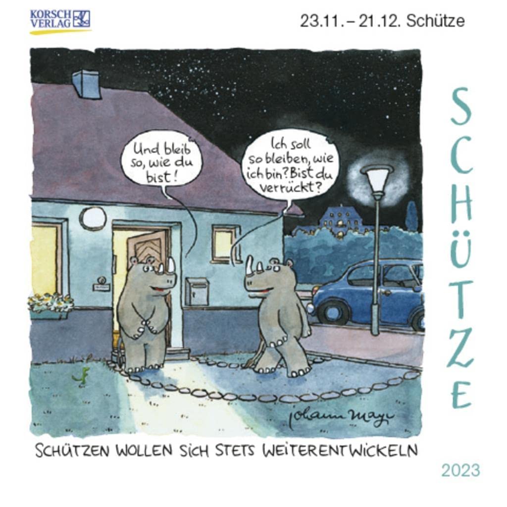 Schütze Mini 2023: Sternzeichenkalender-Cartoon - Minikalender im praktischen quadratischen Format 10 x 10 cm. Film, Art & Culture