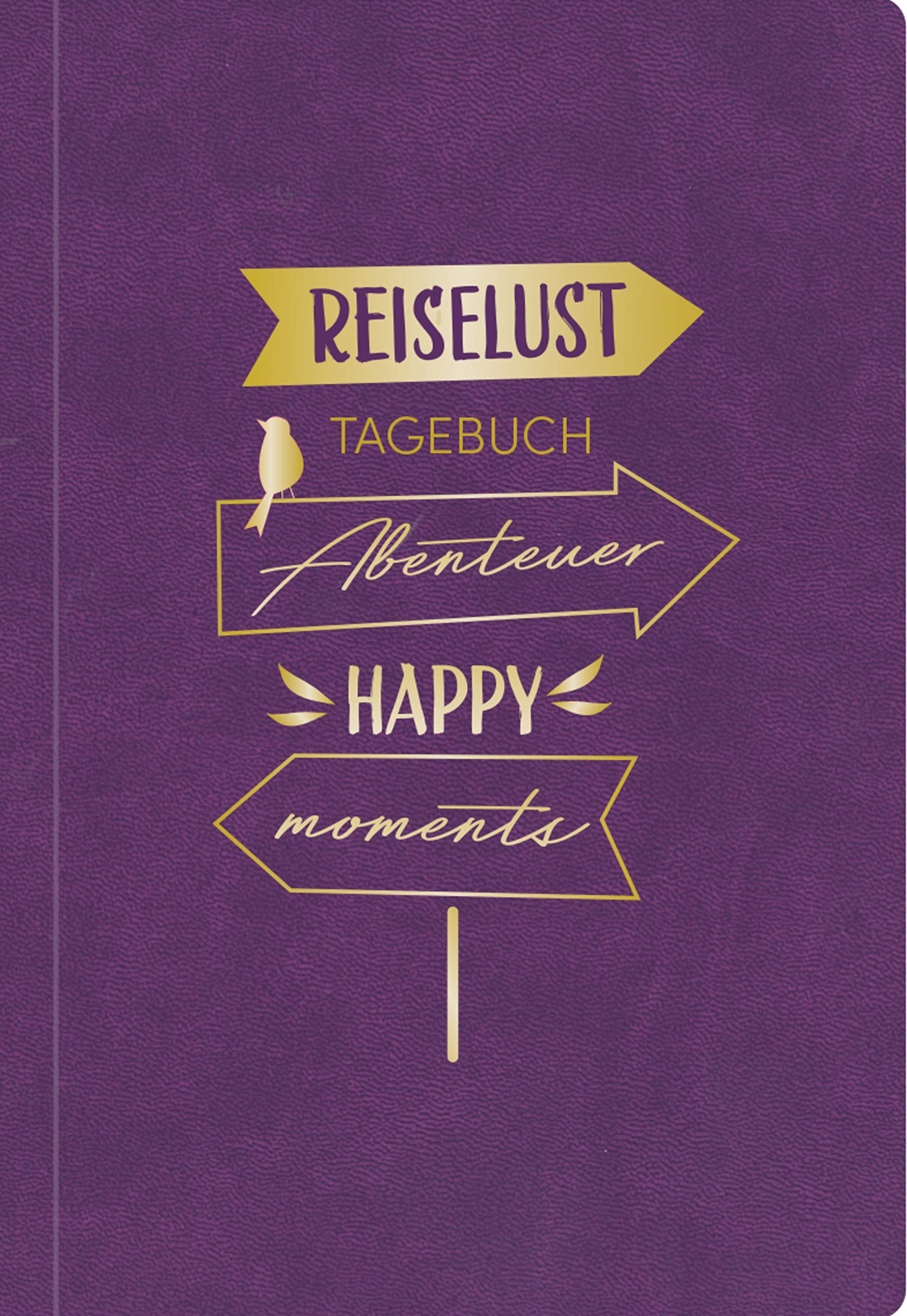 Reisetagebuch Soft Touch Purple, veganes Leder: Reisetagebuch zum Ankreuzen und Ausfüllen, edles Softcover aus veganem Leder mit Goldschnitt und Leseband, 13 x 19 cm SchreibLiebe Leisure, Home & Garden