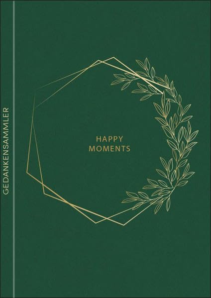 Notizbuch Soft-Touch Green, vegan: Notizbuch, Bullet Journal mit Goldveredelung mit Zetteltasche, Stiftehalter und 2 Lesebändchen, TO-DO`s, A5, dotted, 200 Seiten - SchreibLiebe Stationery