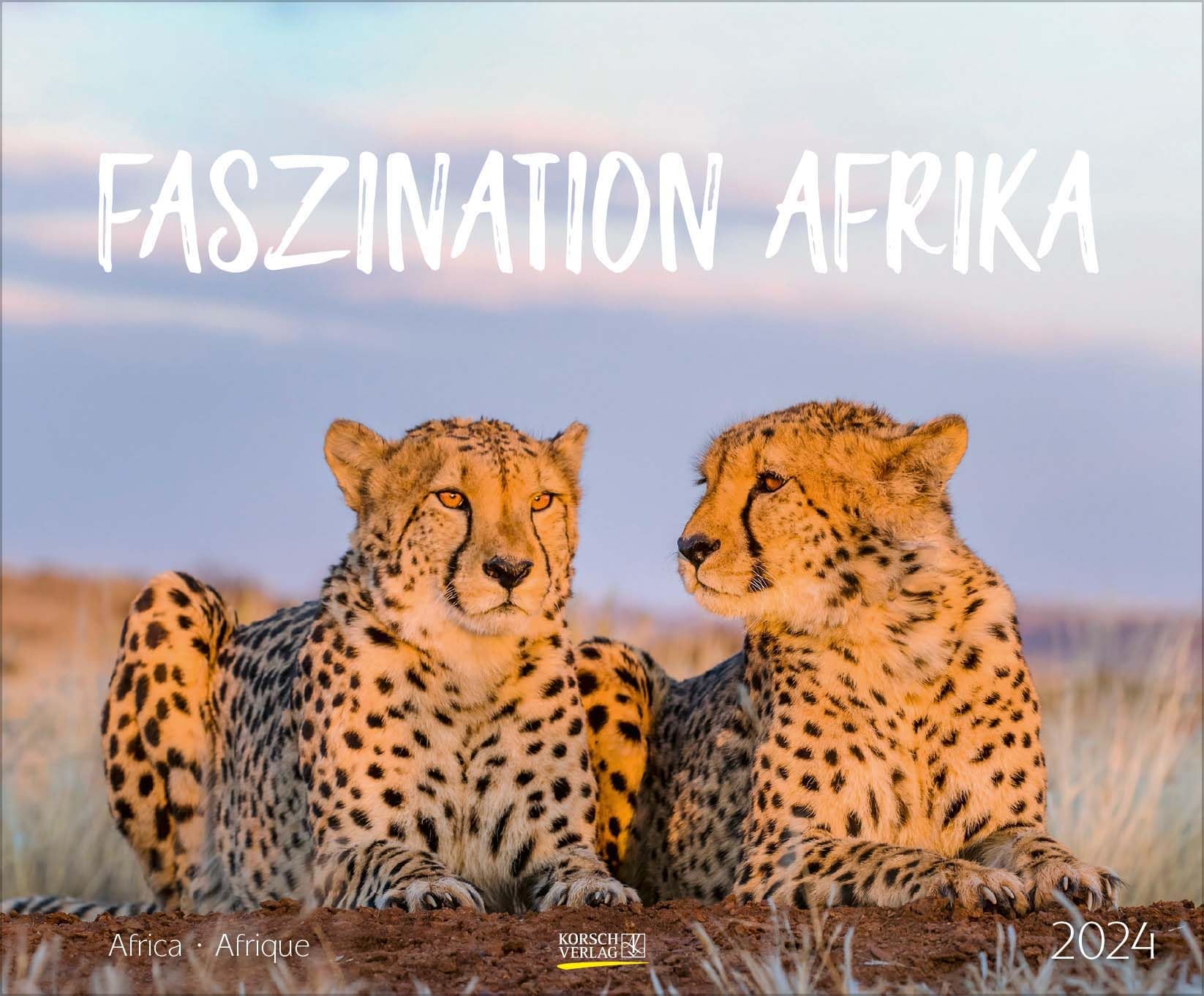 Faszination Afrika 2024: Großer Wandkalender. Foto-Kunstkalender afrikanischer Tiere in der Natur. Querformat 55 x 45,5 cm. Calendars