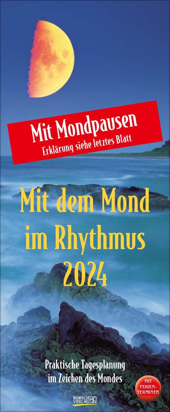 Mond-Planer 2024: Praktische Tagesplanung mit der Kraft des Mondes. Astrologischer Wandkalender mit Ferienterminen und Mondpausen. 19 x 48 cm Lifestyle