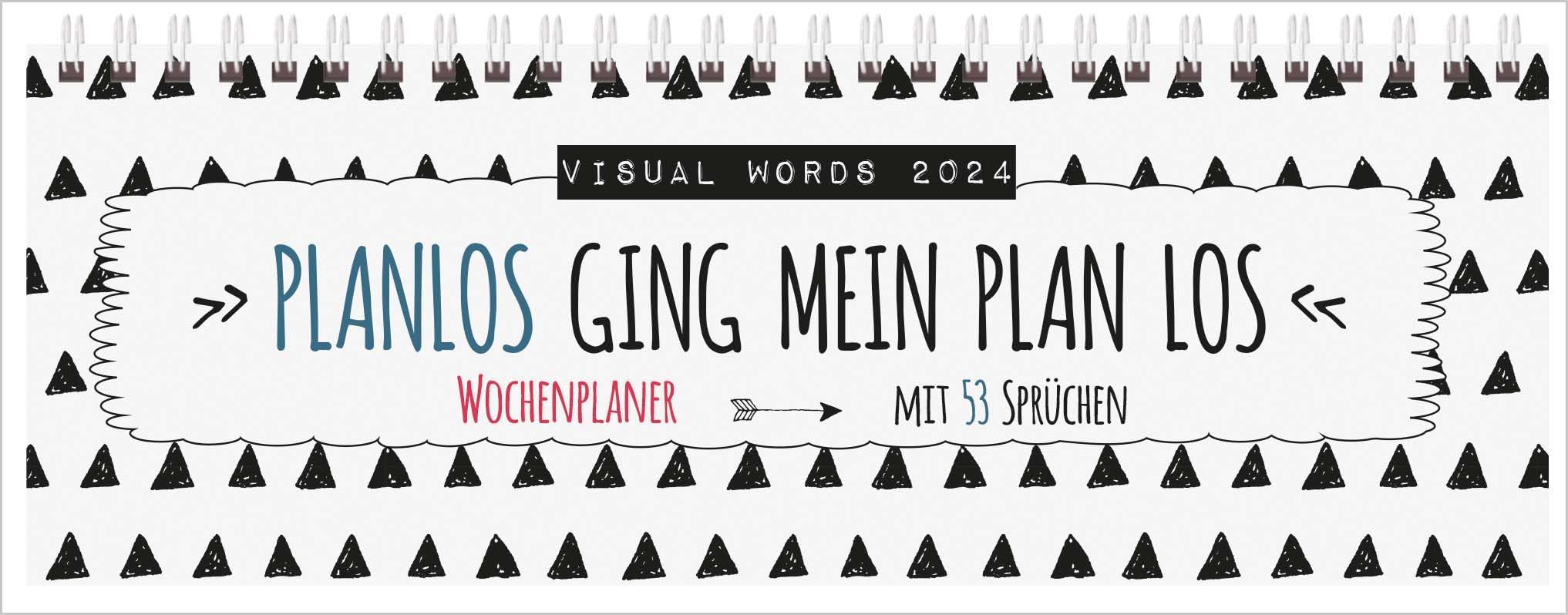 Tischquerkalender Visual Words 2024: 1 Woche 2 Seiten; Tischkalender quer mit viel Platz für Notizen; Format: 29,8 x 10,5 cm Books
