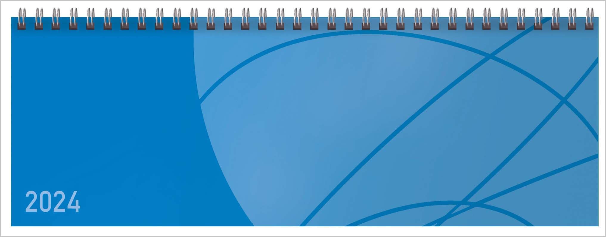 Tischkalender quer Professional Colourlux 2024 blau: 1 Woche 2 Seiten; Bürokalender; Tischquerkalender im Format: 29,8 x 10,5 cm Calendars