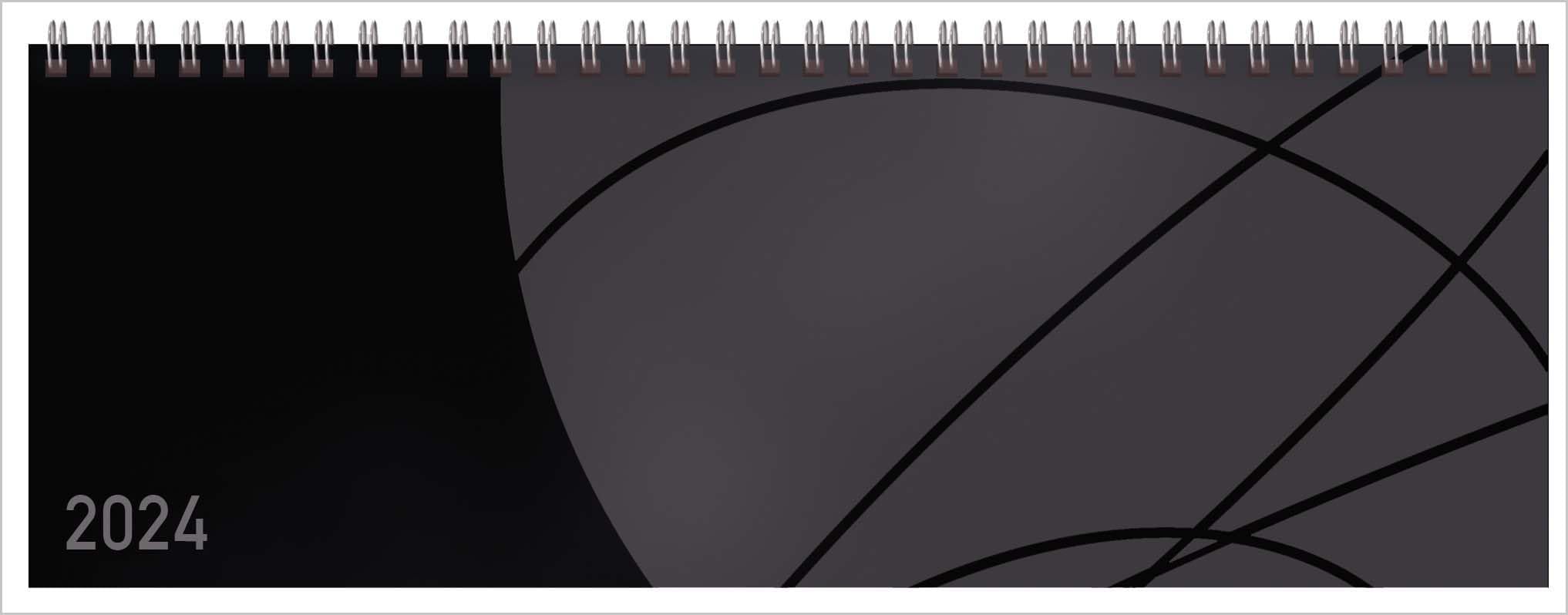 Tischkalender quer Professional Colourlux 2024 schwarz: 1 Woche auf 2 Seiten; Bürokalender; Tischquerkalender im Format: 29,8 x 10,5 cm Books