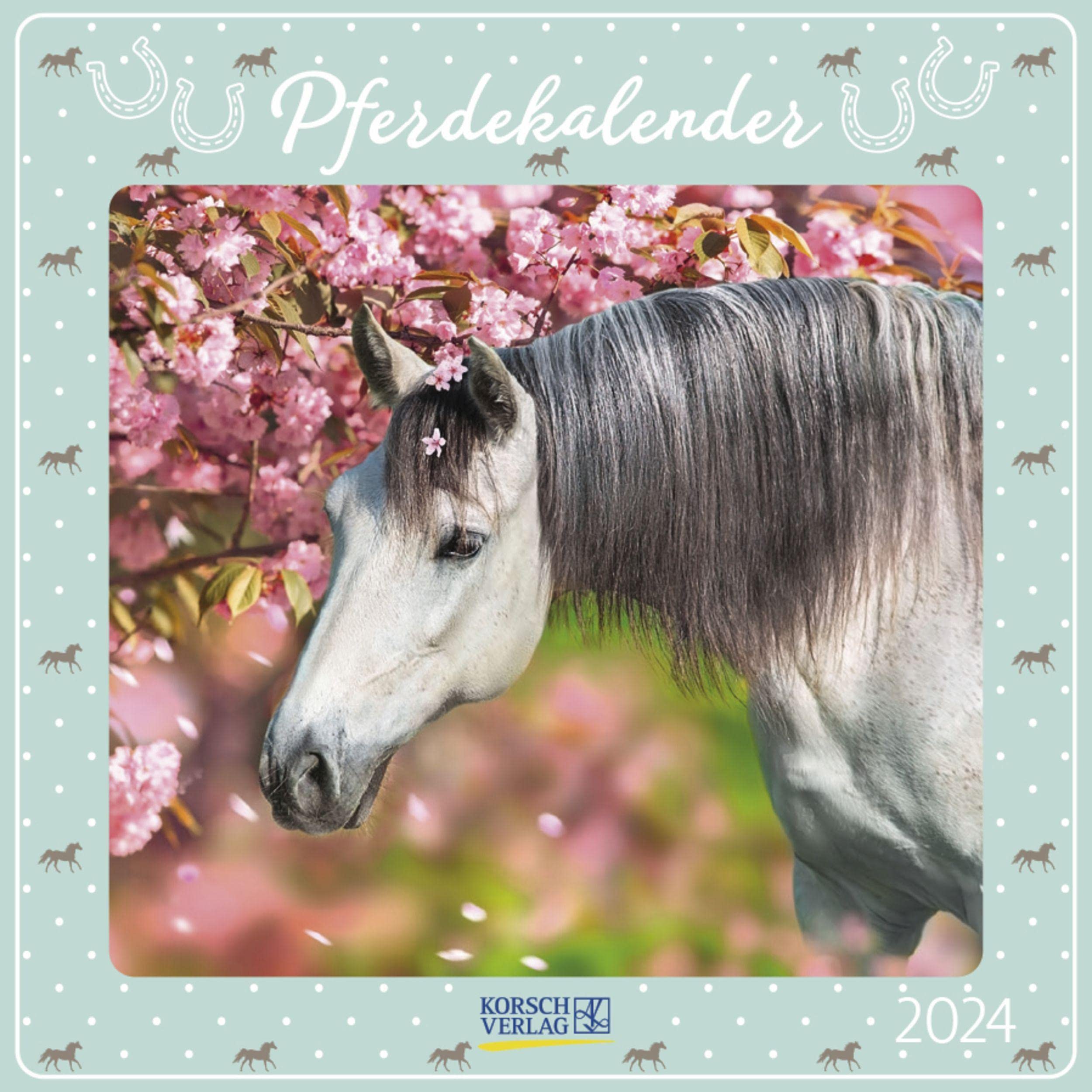 Pferdekalender 2024: Broschürenkalender mit Ferienterminen. Pferde und Ponys. 30 x 30 cm book