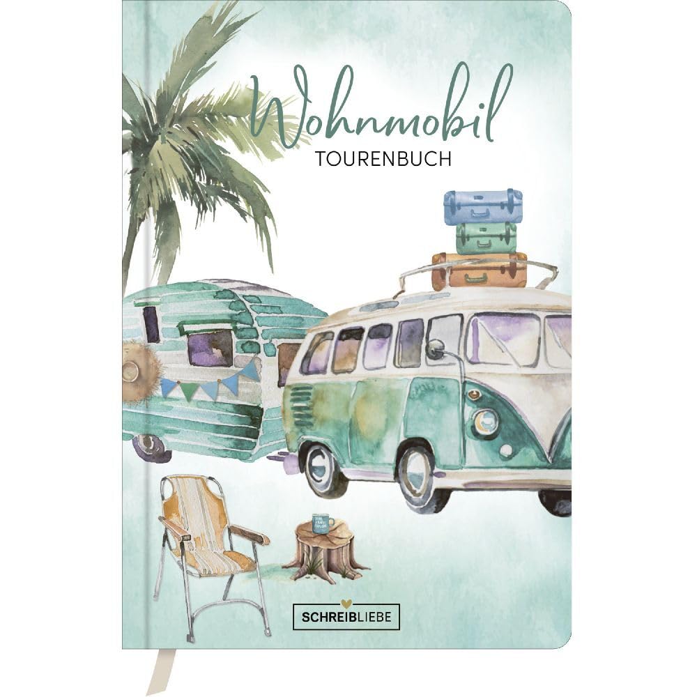 Wohnmobil-Tourenbuch: Reisetagebuch zum Ankreuzen und Ausfüllen mit Lesebändchen, 160 Seiten SchreibLiebe book
