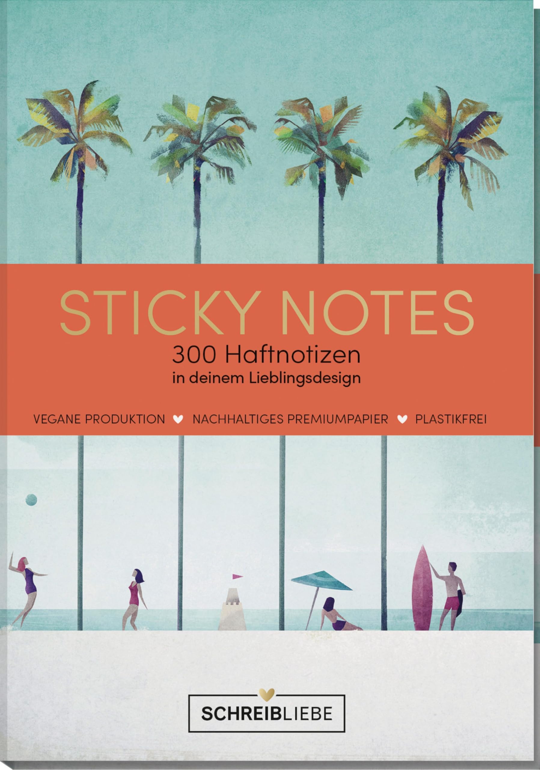 Sticky Notes Summer: Notizzettel-Set 10,5 x 15,2 cm, 300 selbstklebende Haftnotizen in 6 verschieden Designs - SchreibLiebe Leisure, Home & Garden