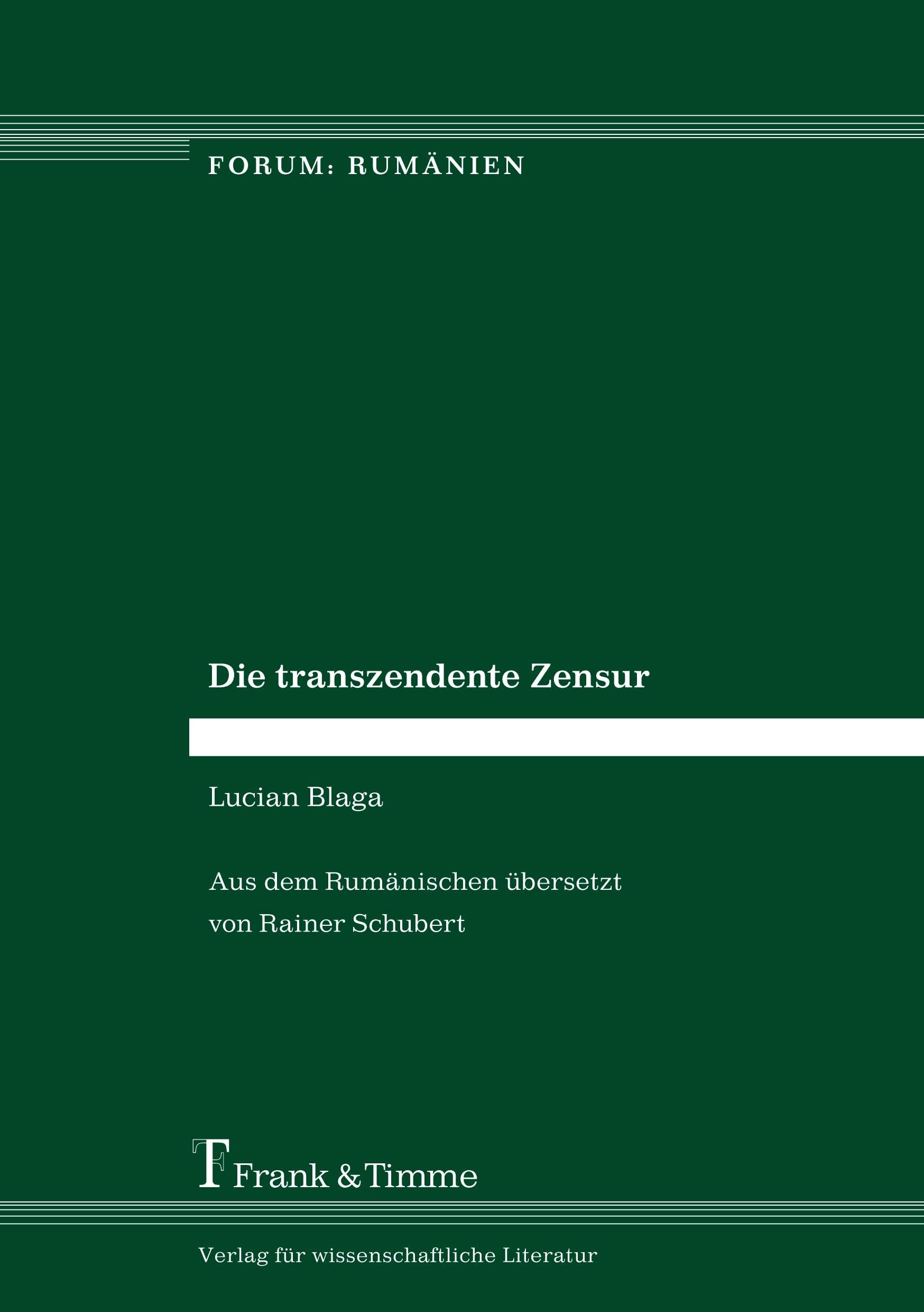 Die transzendente Zensur (Forum: Rumänien) Philosophy