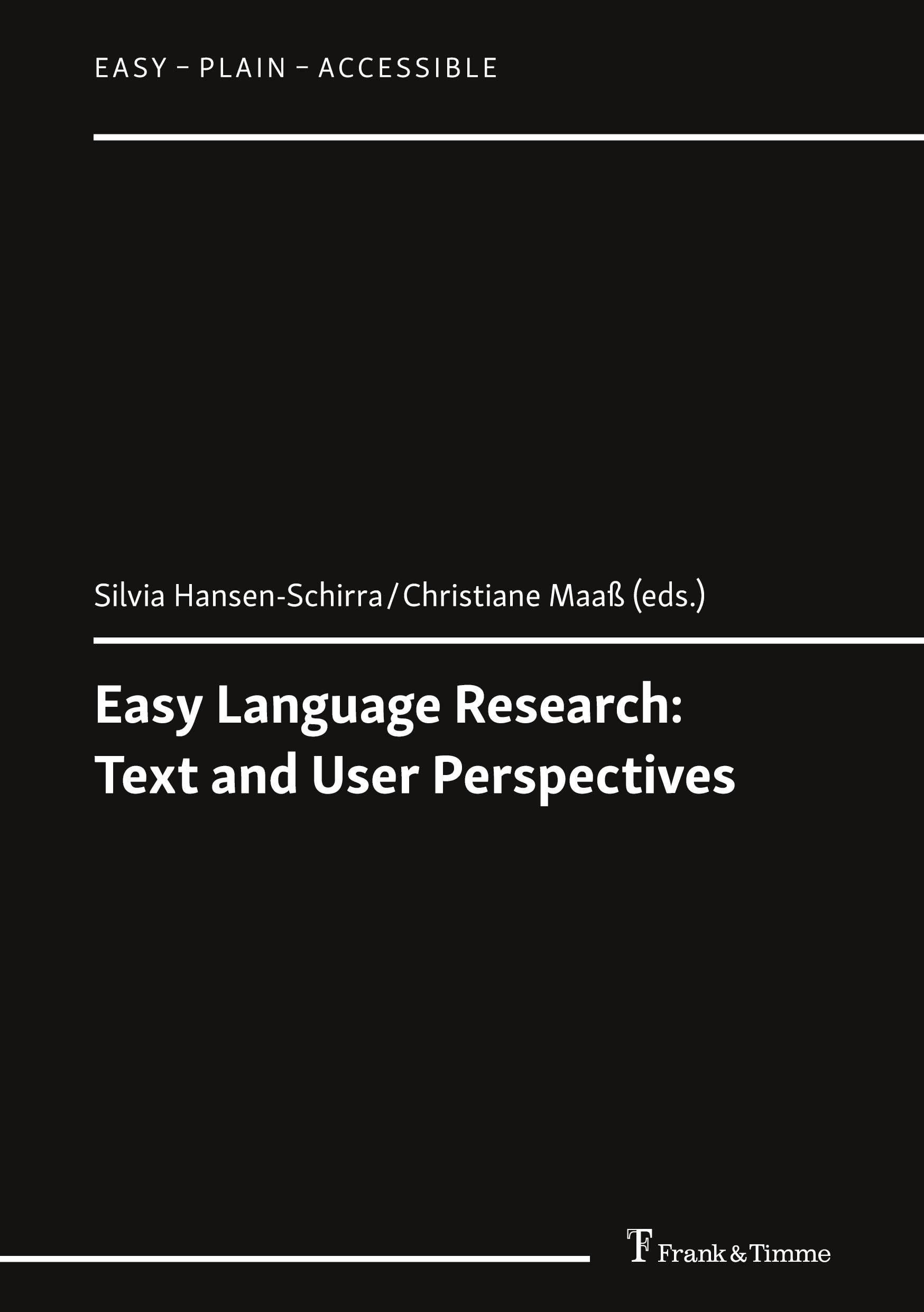Product Image: Easy Language Research: Text and User Perspectives (Easy – Plain – Accessible)