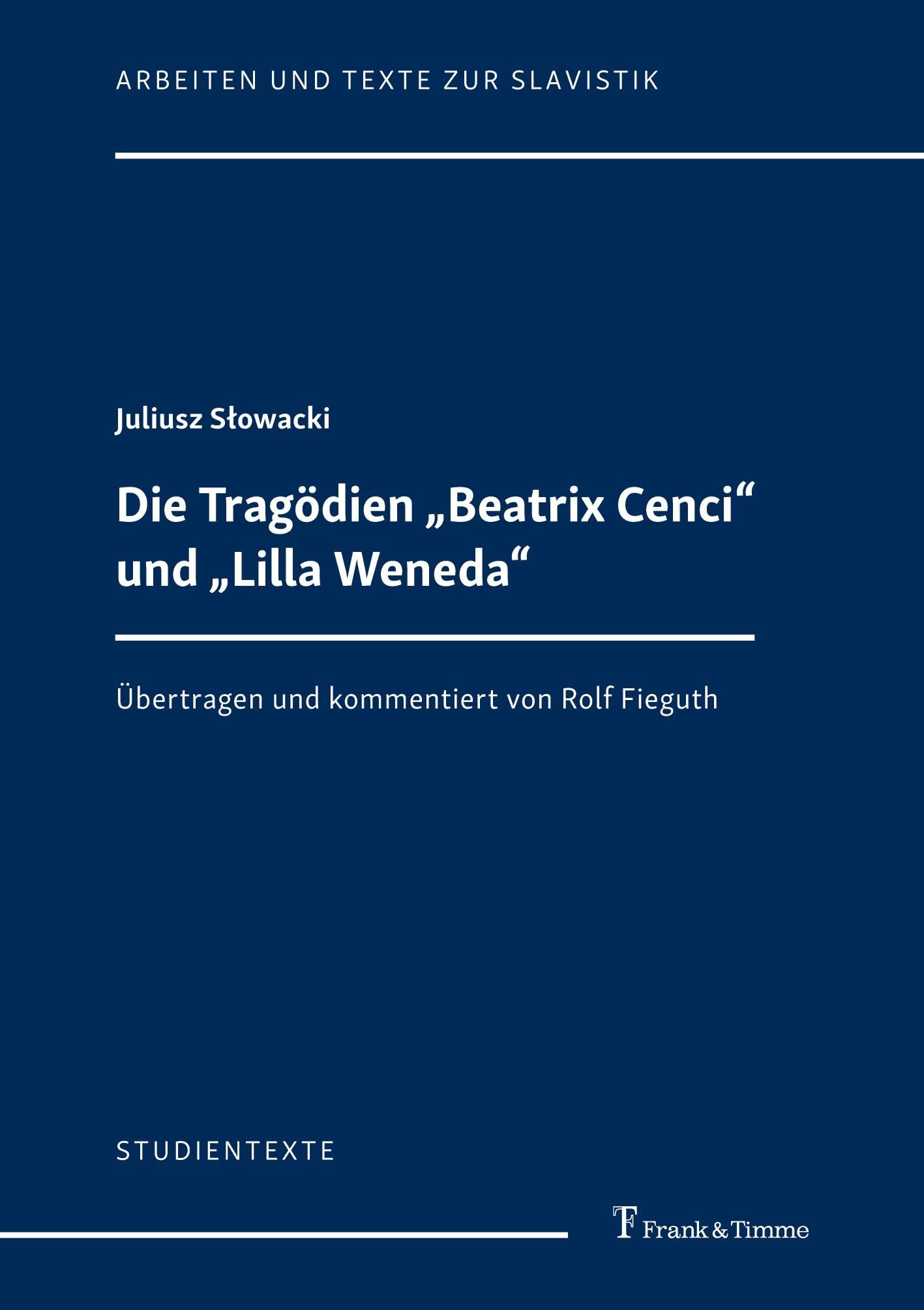 Die Tragödien "Beatrix Cenci" und "Lilla Weneda" Social Sciences