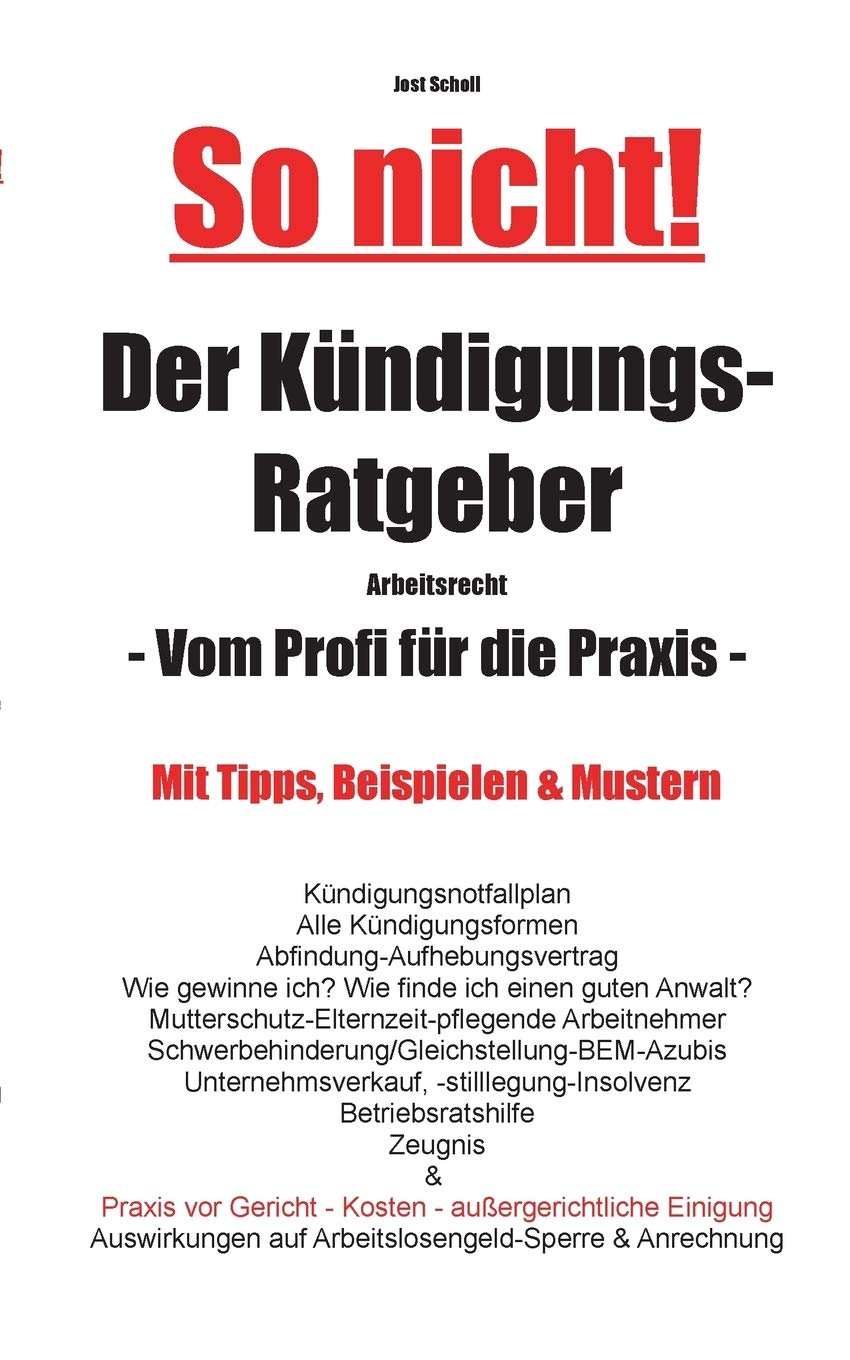 So nicht! Der Kündigungs-Ratgeber Arbeitsrecht: Vom Profi für die Praxis Law