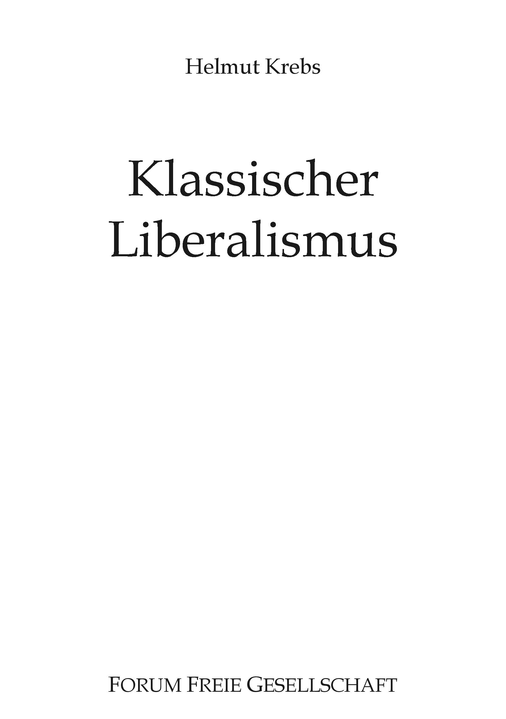 Klassischer Liberalismus Law Books
