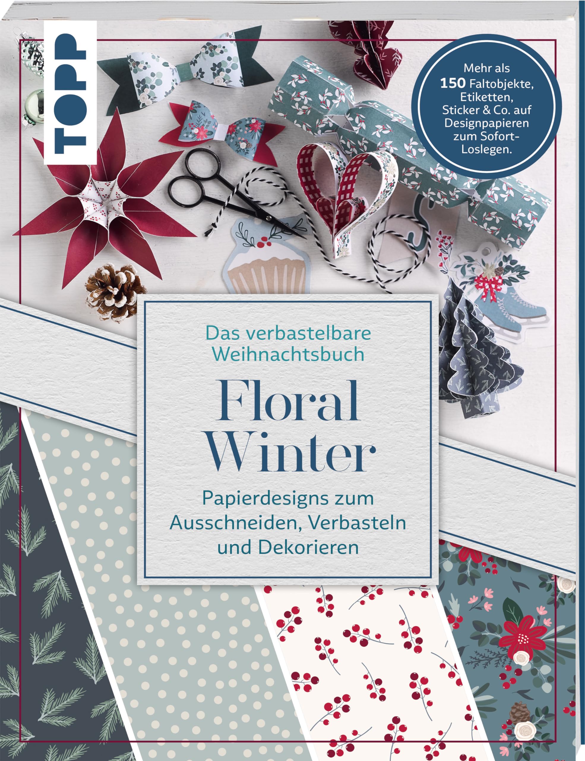 Verbastelbares Weihnachtsbuch: Floral Winter. Papierdesigns zum Ausschneiden, Verbasteln & Dekorieren. Hobbies & Crafts