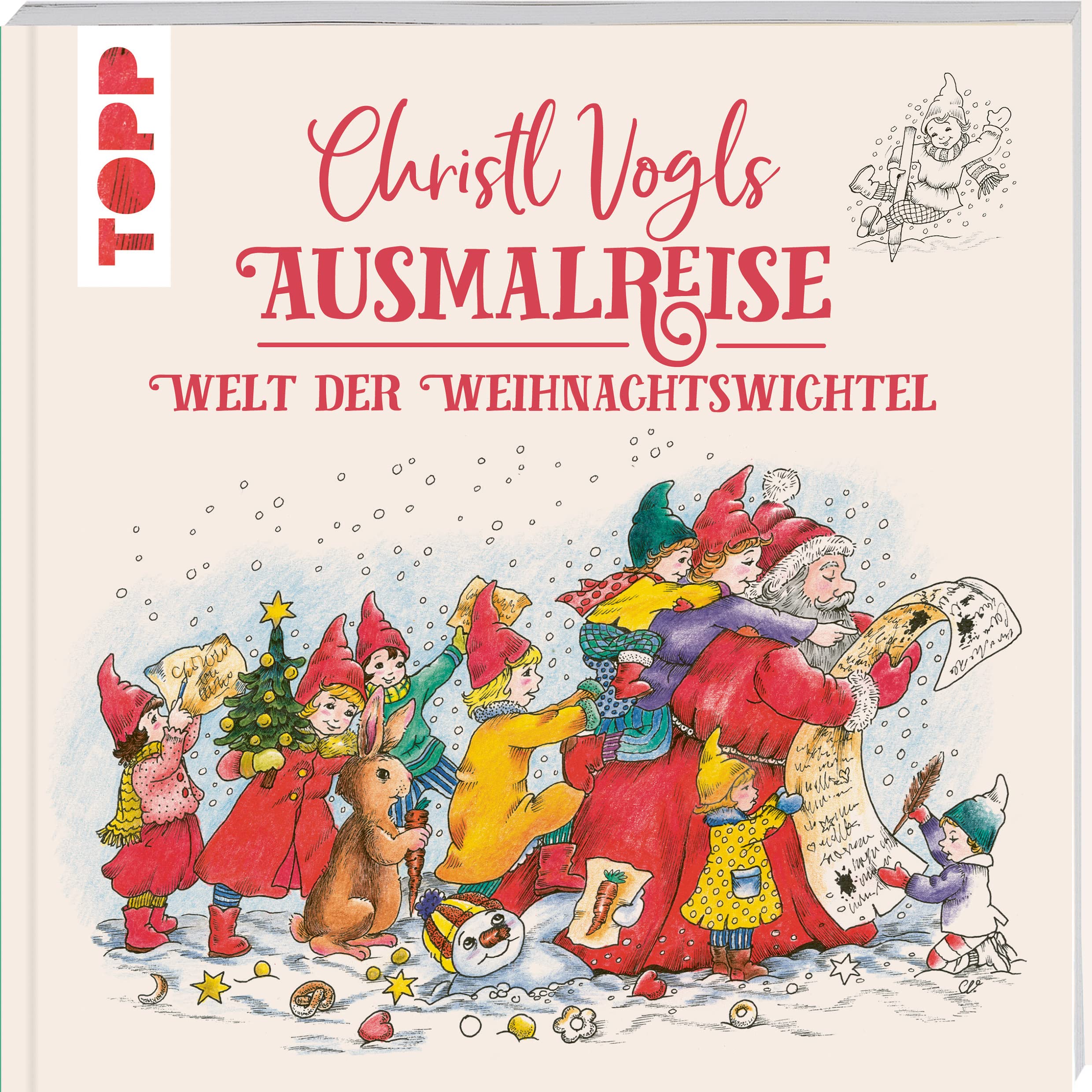 Christl Vogls Ausmalreise - Welt der Weihnachtswichtel: Ausmalen & träumen (Christl Vogls Ausmalreise (Ausmalbücher)) Hobbies & Crafts