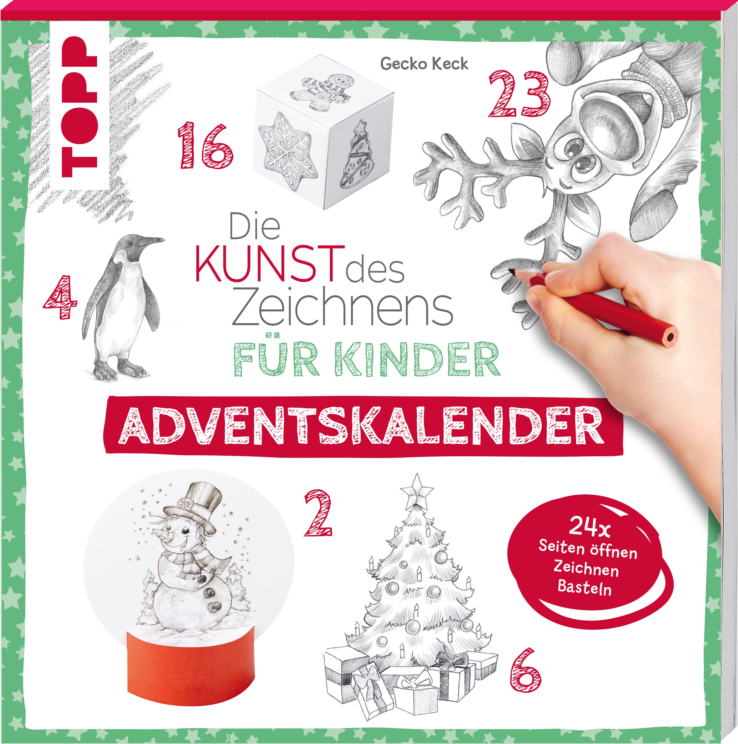 Die Kunst des Zeichnens für Kinder Adventskalender: 24x Seiten öffnen, 24x Zeichnen, 24x Basteln Arts & Music