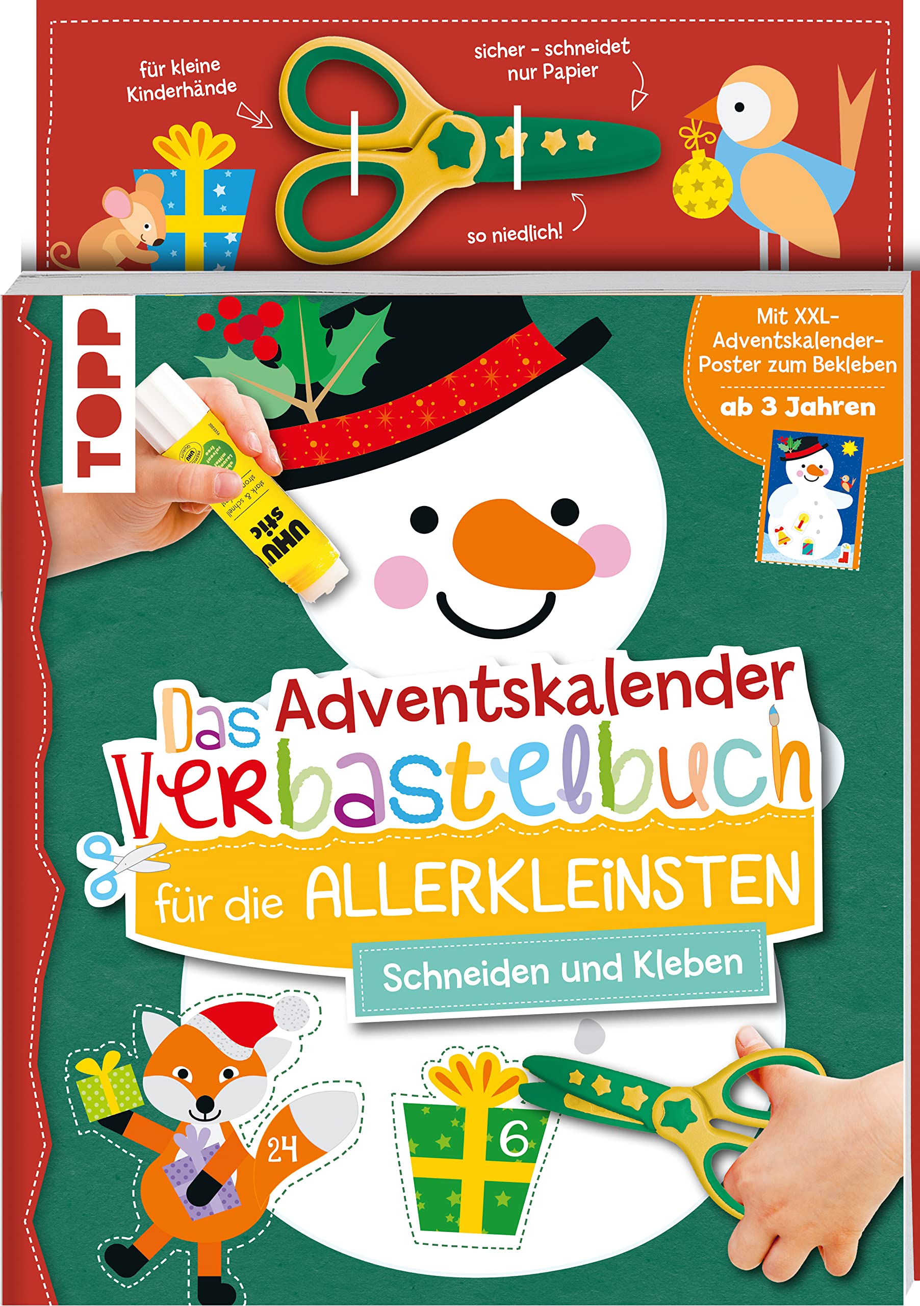 Das Adventskalender-Verbastelbuch für die Allerkleinsten. Schneiden und Kleben. Schneemann. Mit Schere: Frühförderung für Kreativminis ab 3 Jahren Non-fiction