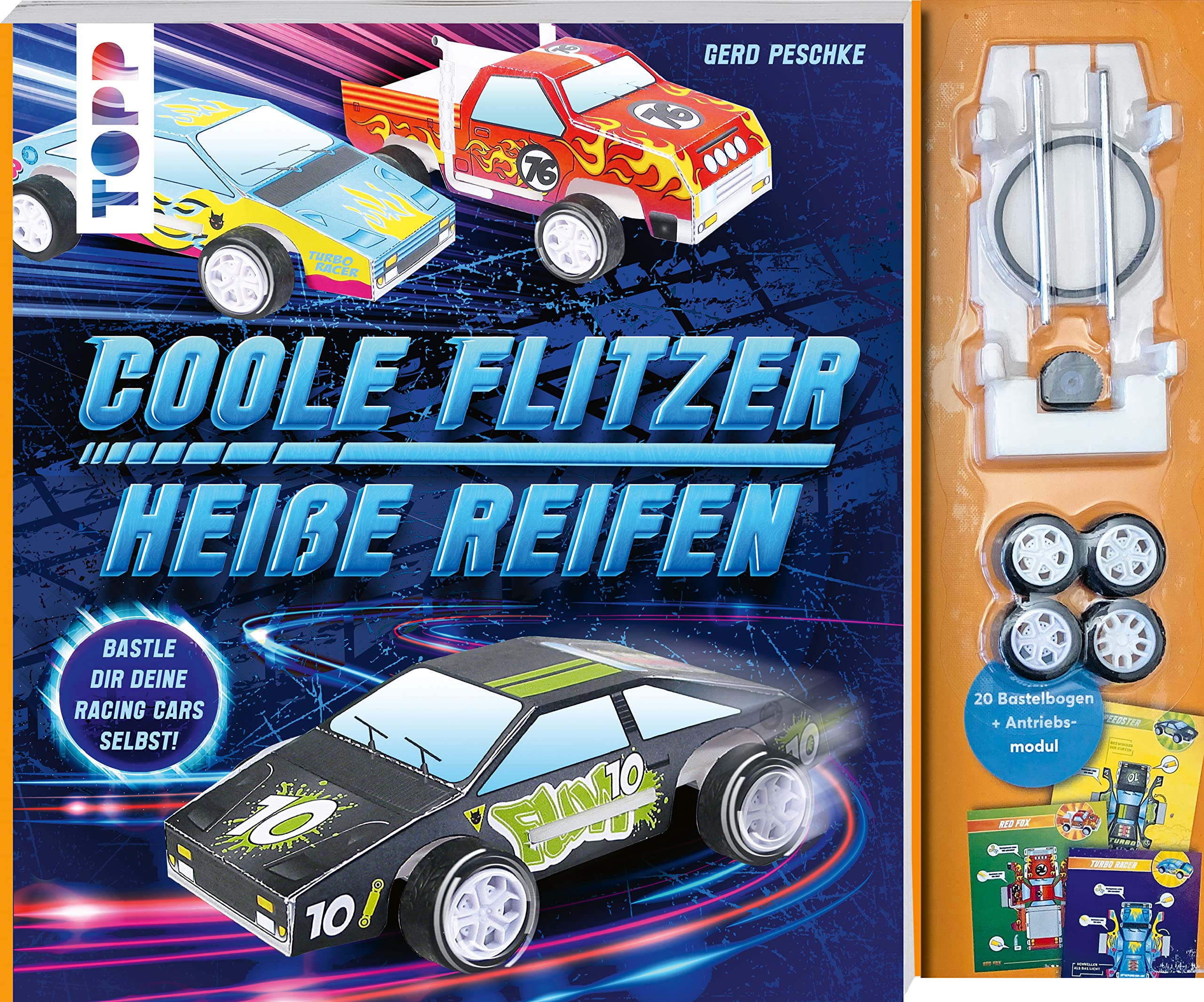 Coole Flitzer, heiße Reifen - Bastle dir deine Racing Cars selbst!: Mit 20 Bastelbogen und Antriebsmodul zum Sofort-Loslegen Tiptoi & Games