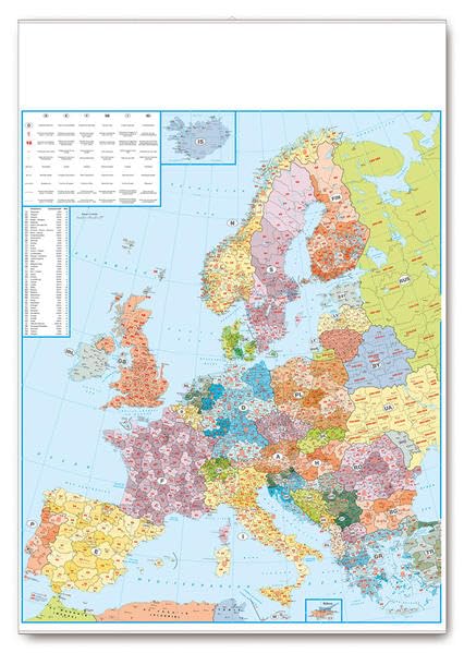Postleitkarte Europa 1:3,5 Mio.: folienkaschiert Leisure, Home & Garden