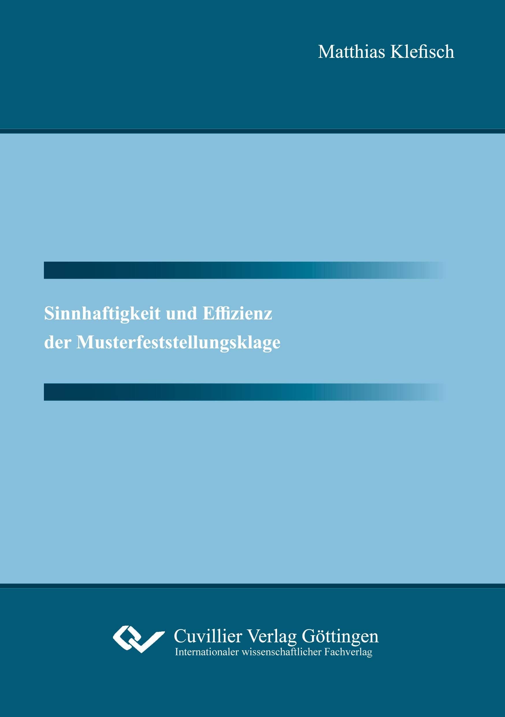 Sinnhaftigkeit und Effizienz der Musterfeststellungsklage Law