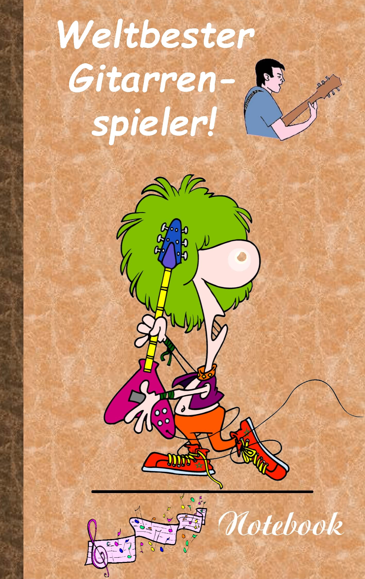 Weltbester Gitarrenspieler: Motiv Notizbuch, Notebook, Einschreibbuch, Tagebuch, Kritzelbuch im praktischen Pocketformat Arts & Music