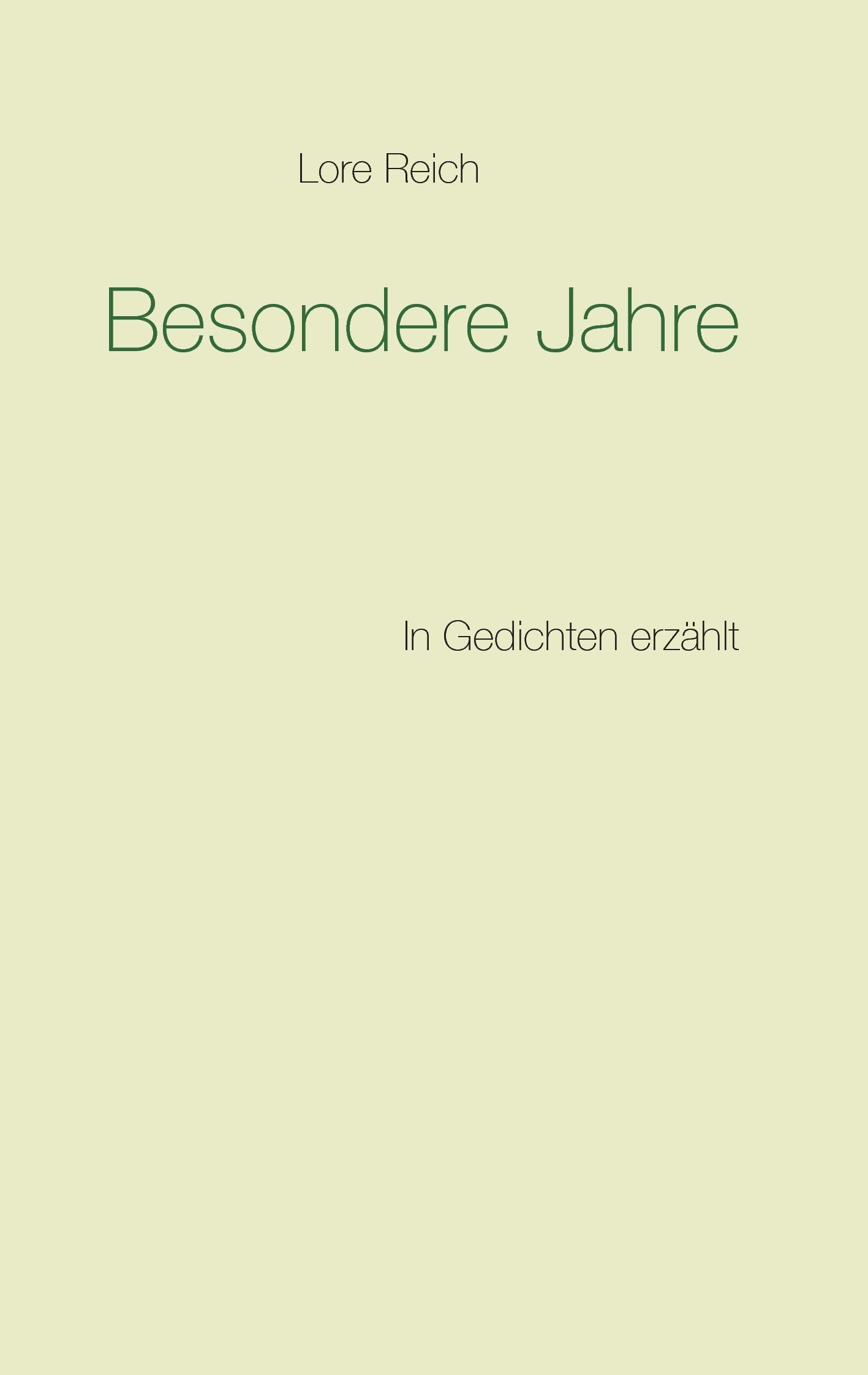 Besondere Jahre Poetry