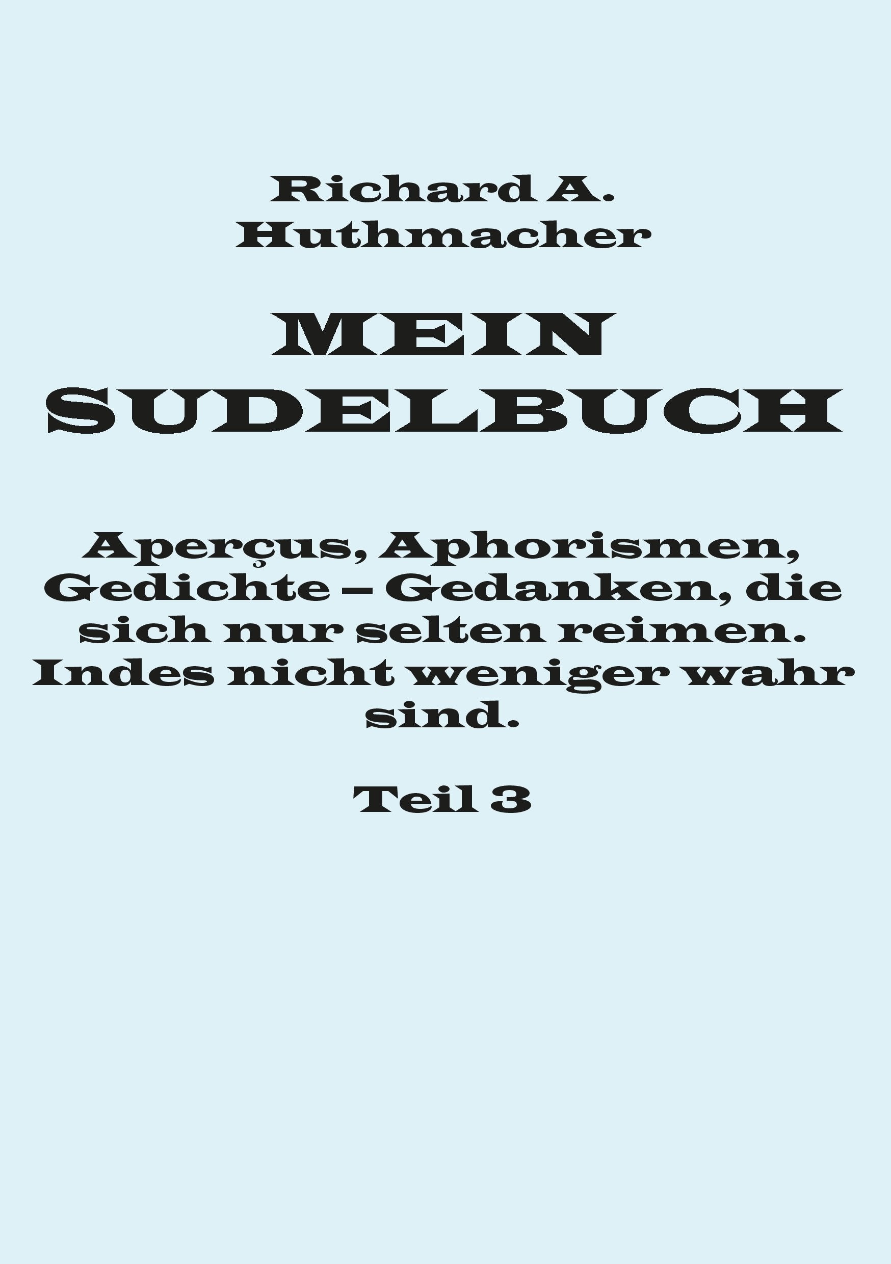 Mein Sudelbuch, Teil 3: Aperçus, Aphorismen, Gedichte – Gedanken, die sich nur selten reimen. Indes nicht weniger wahr sind. Poetry
