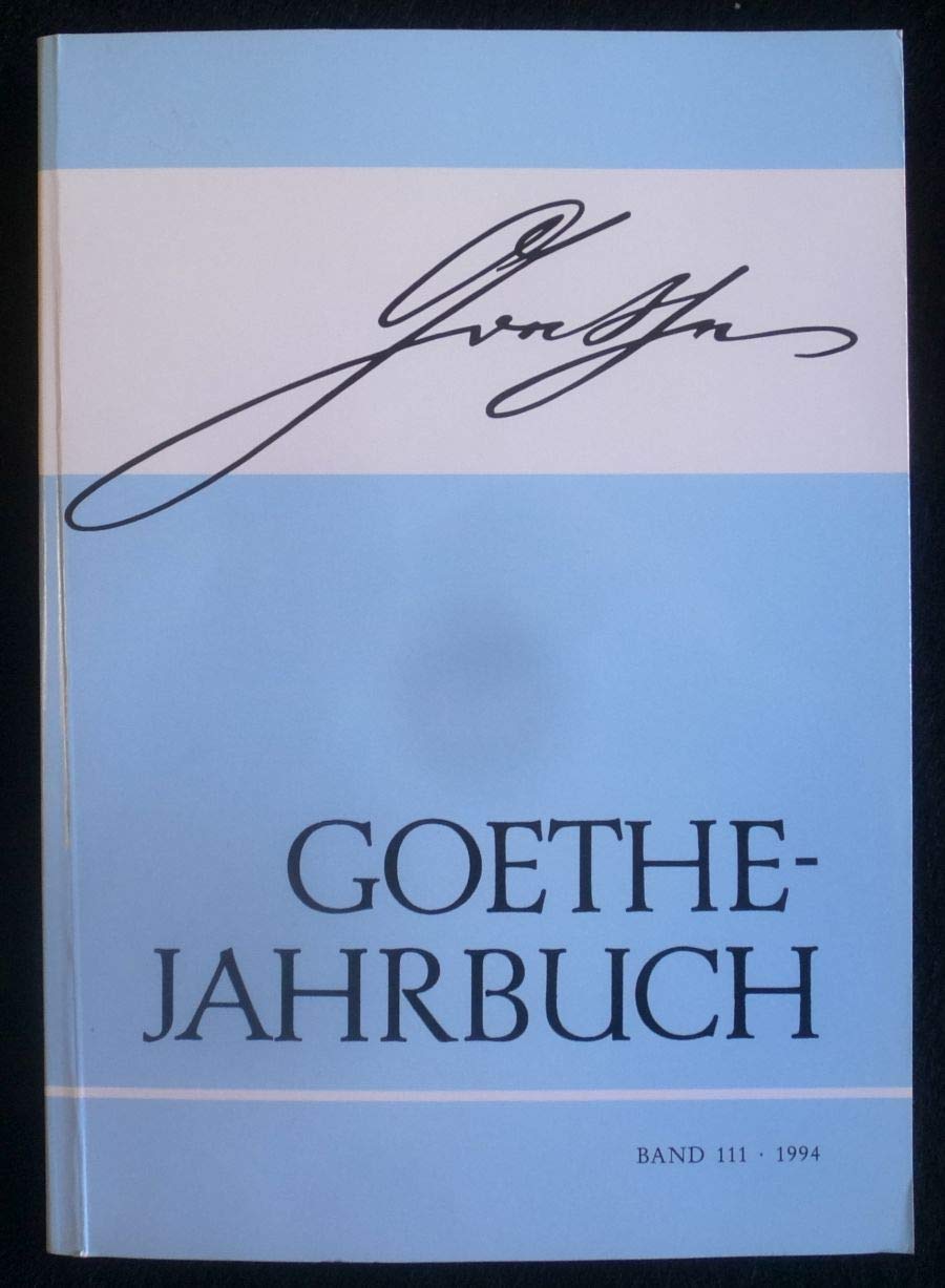 Goethe- Jahrbuch 111 Books