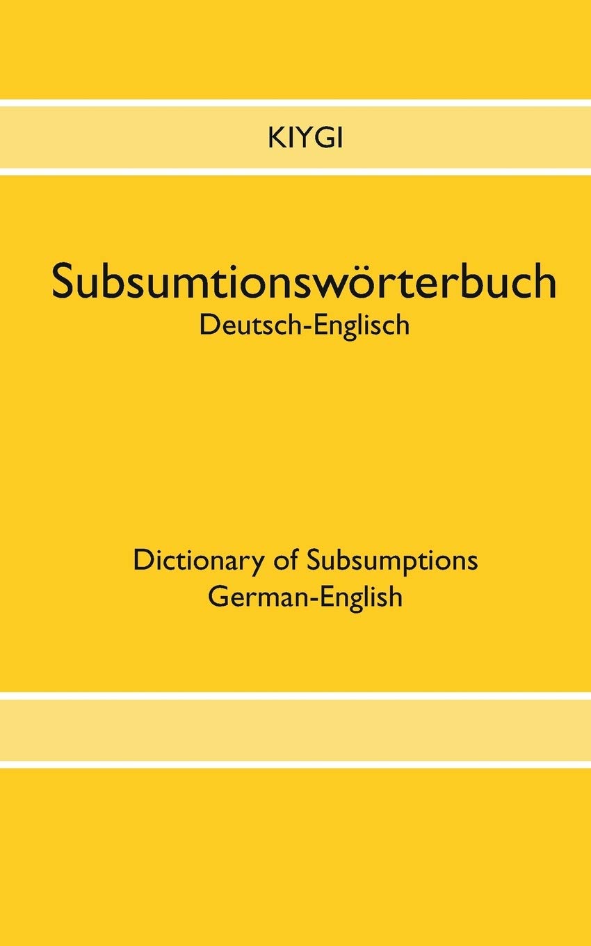 Subsumtionswörterbuch Deutsch-Englisch General education