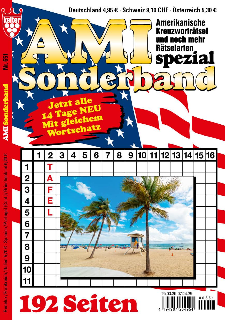 AMI SPEZIAL Sonderband, Nr. 651 VDZ49072 , amerkanische Kreuzworträtsel, 192 Seiten Rätselspaß Books