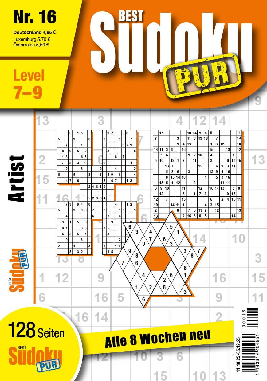 Sudoku Artist Nr. 16 VDZ36194 , Level 7-9 Books