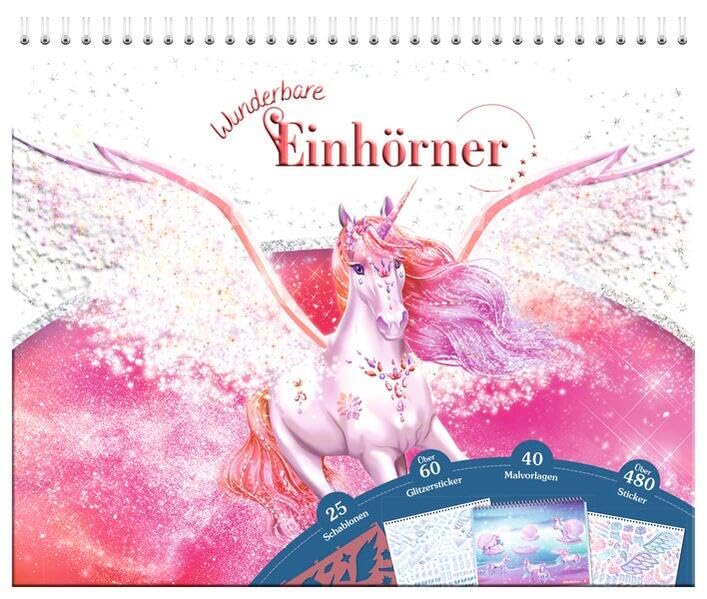 Kreativmappe - Wunderbare Einhörner: Einhorn-Kreativmappe – Mal- und Bastelspaß mit über 480 Stickern, Malvorlagen und Schablonen – Kreatives Geschenk für Kinder ab 4 Jahren Tiptoi & Games
