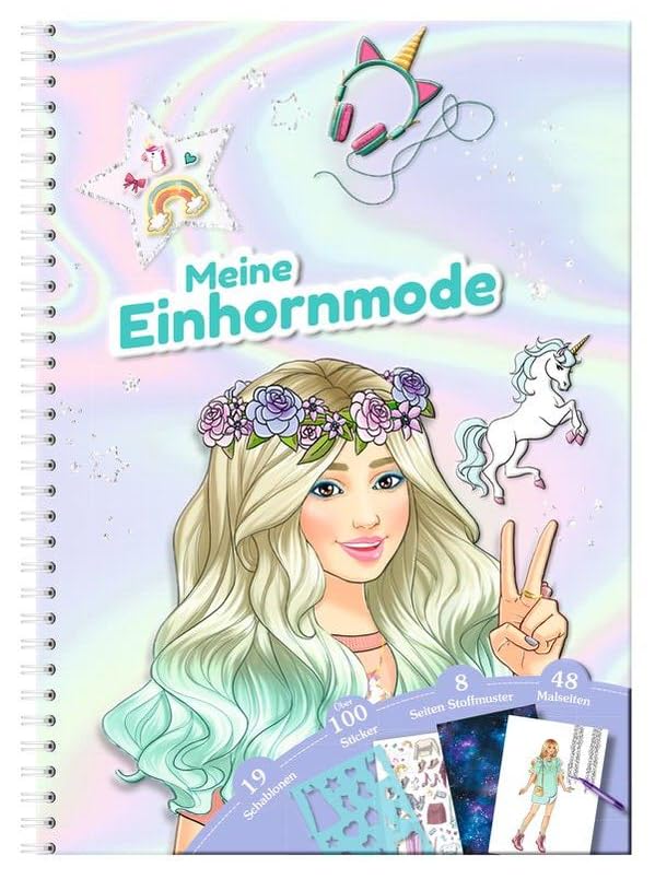 Kreativmappe - Meine Einhornmode: Kreatives Einhorn-Bastelset für Kinder – Mal- & Stickerbuch mit Malvorlagen, Schablonen und vielen Stickern – Ideal als Geschenk ab 4 Jahren Tiptoi & Games
