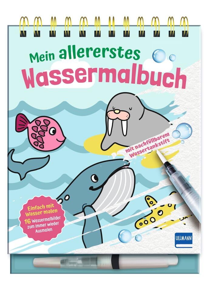 Mein allererstes Wassermalbuch: Einfach mit Wasser malen - Malbuch mit 16 Bildern, die sich beim Kontakt mit Wasser bunt färben, extra-dicke Konturen, mit nachfüllbarem Wassermalstift, ab 3 Jahren Non-fiction
