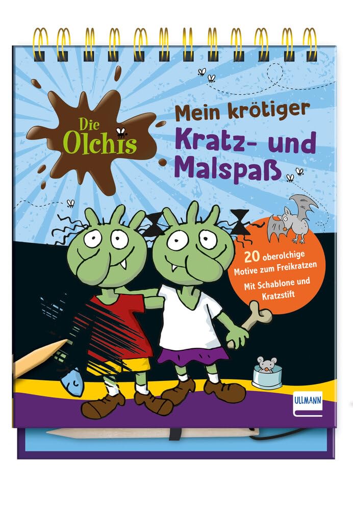 Die Olchis – Mein krötiger Kratz- und Malspaß: 20 oberolchige Motive zum Freikratzen und Ausmalbilder | Mit Schablone und Kratzstift Tiptoi & Games