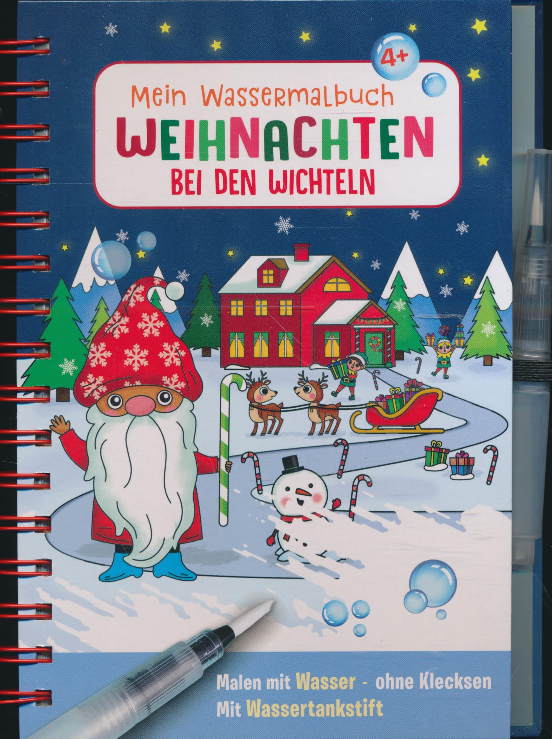 Mein Wassermalbuch Weihnachten bei den Wichteln - Malen mit Wasser - ohne zu Klecksen Books