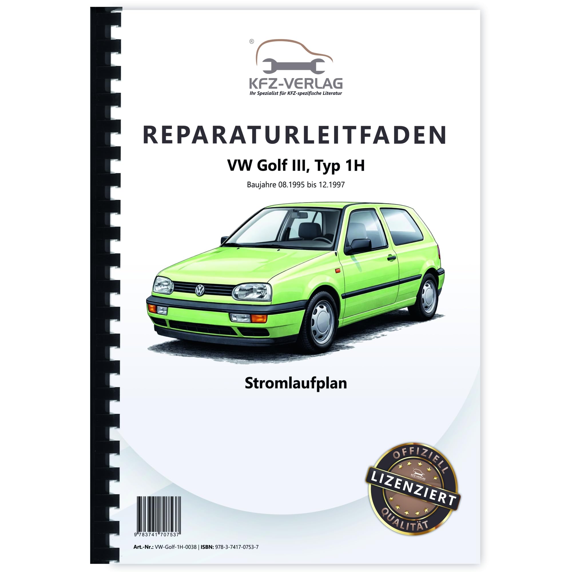VW Golf 3 Typ 1H 1995-1997 Schaltplan Stromlaufplan Verkabelung Elektrik Pläne Buch Werkstatthandbuch Reparaturhandbuch Reparaturleitfaden KFZ-Verlag Business & Technology