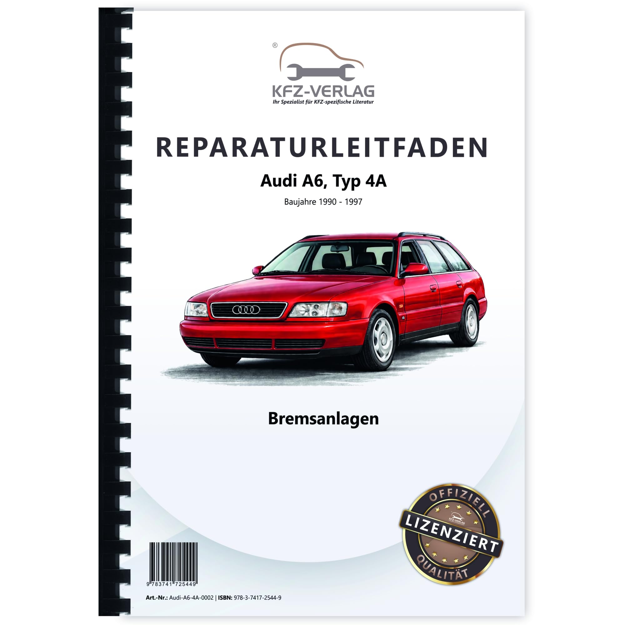 Audi A6 Typ 4A 1990-1997 Bremsanlagen Bremsen System Reparaturanleitung Business & Technology