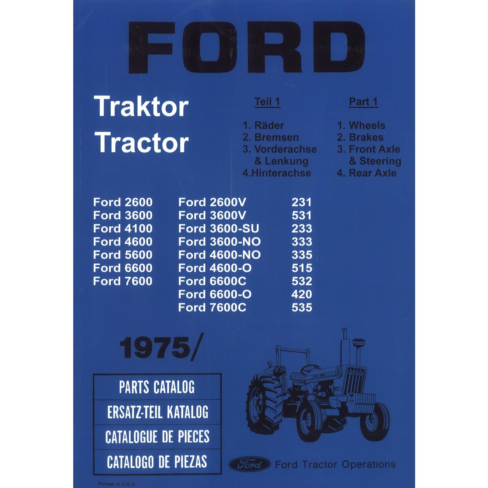 Fordson Ford 2600 3600 4100 4600 5600 6600 7600 Traktor Ersatzteilkatalog Teil 1 Business & Technology