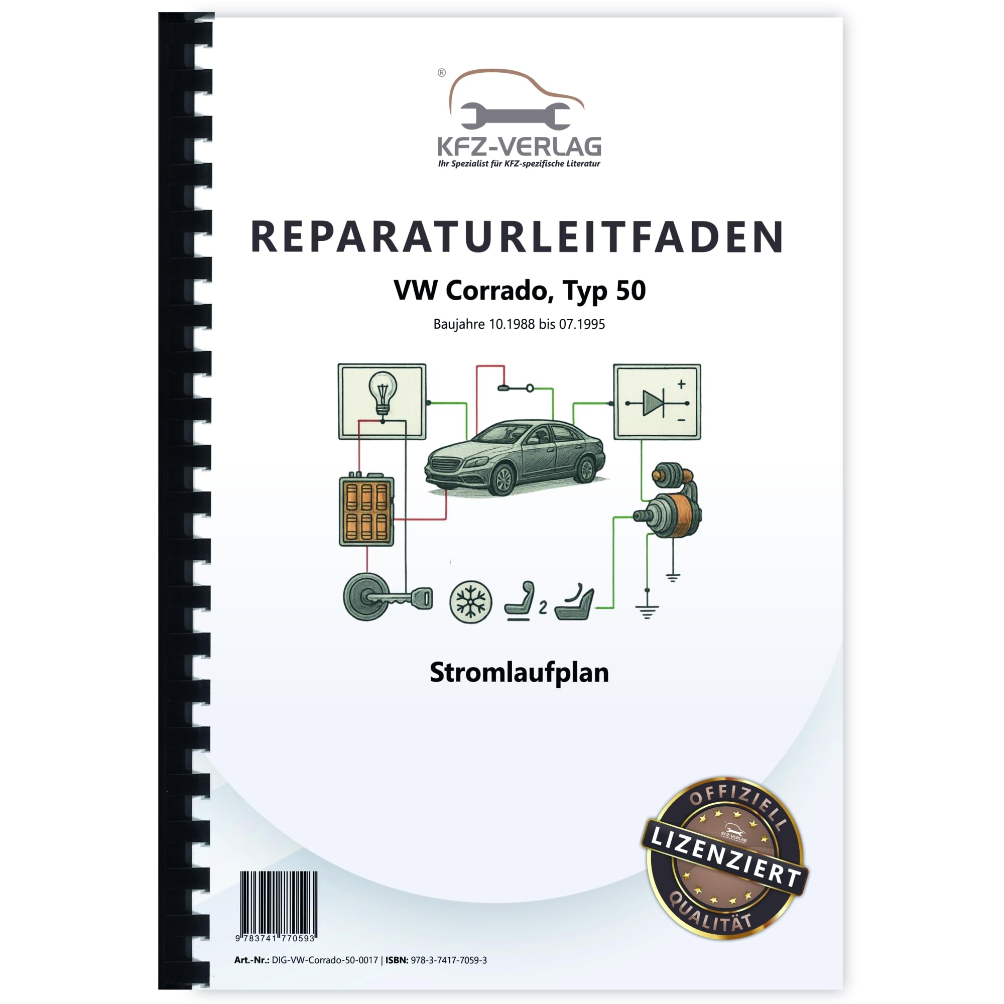 VW Corrado Typ 50 1988-1995 Schaltplan Stromlaufplan Verkabelung Elektrik Pläne Buch Werkstatthandbuch Reparaturhandbuch Reparaturleitfaden KFZ-Verlag Business & Technology