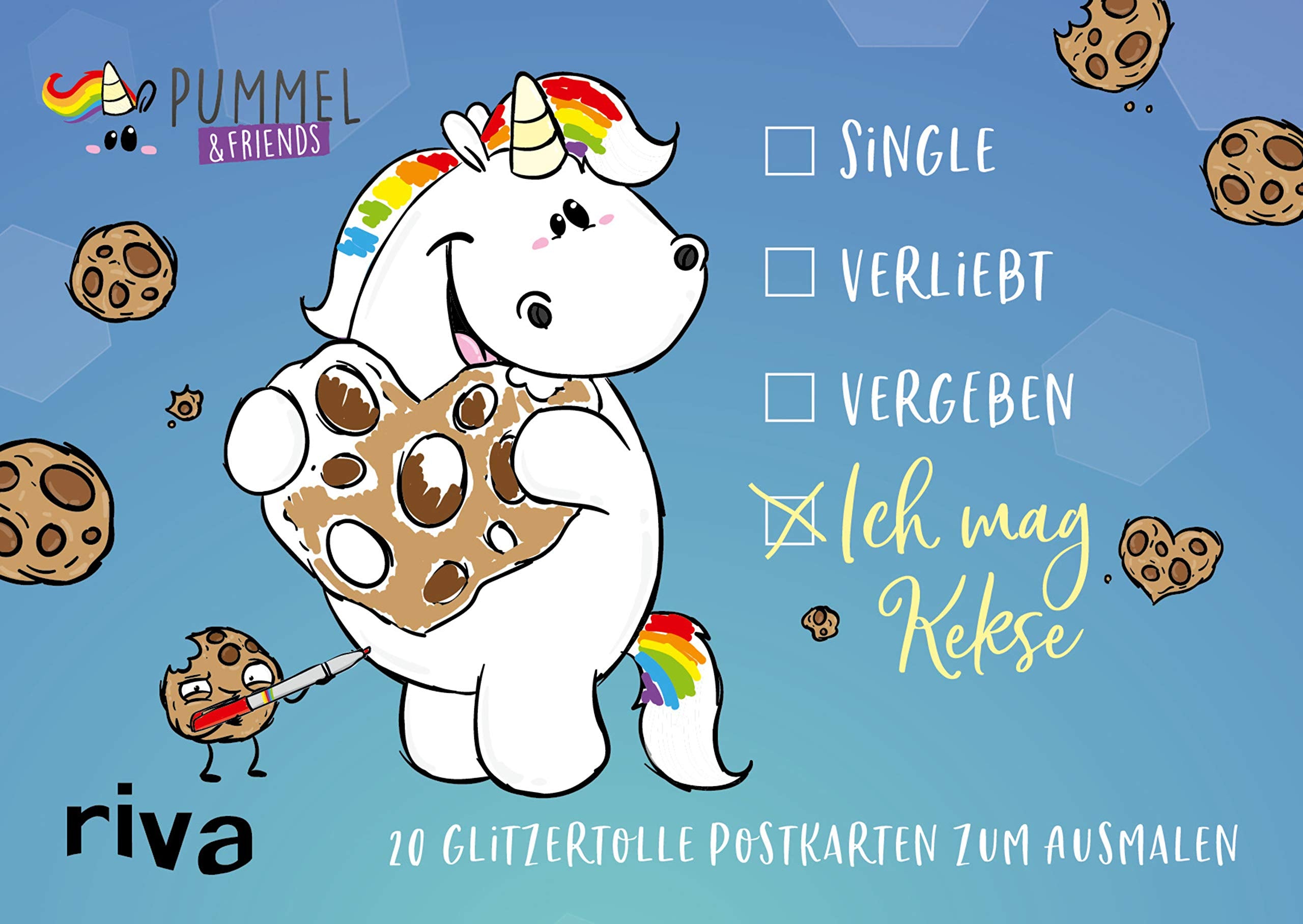 Single – Verliebt – Vergeben – Ich mag Kekse: 20 glitzertolle Postkarten zum Ausmalen Living & Furnishing