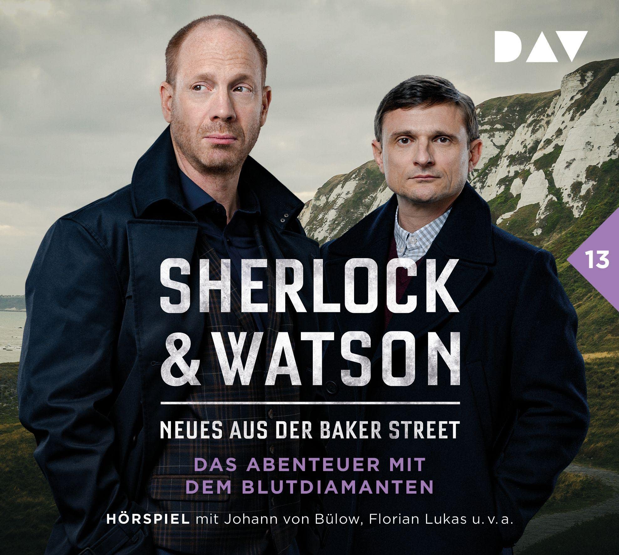 Sherlock & Watson – Neues aus der Baker Street: Das Abenteuer mit dem Blutdiamanten (Fall 13): Hörspiel mit Johann von Bülow, Florian Lukas, Stefan Kaminski u.v.a. (2 CDs) Contemporary literature