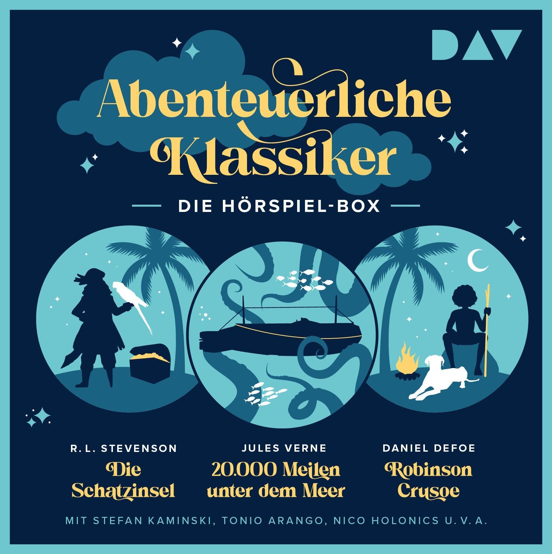 Abenteuerliche Klassiker - Die Hörspiel-Box. Die Schatzinsel, 20.000 Meilen unter dem Meer, Robinson Crusoe Music