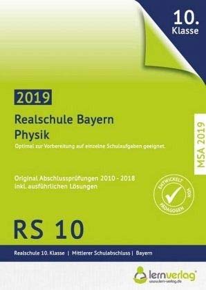 Original Abschlussprüfungen Physik Realschule Bayern: Realschule 10 Klasse, Mittlerer Schulabschluss Study Guides