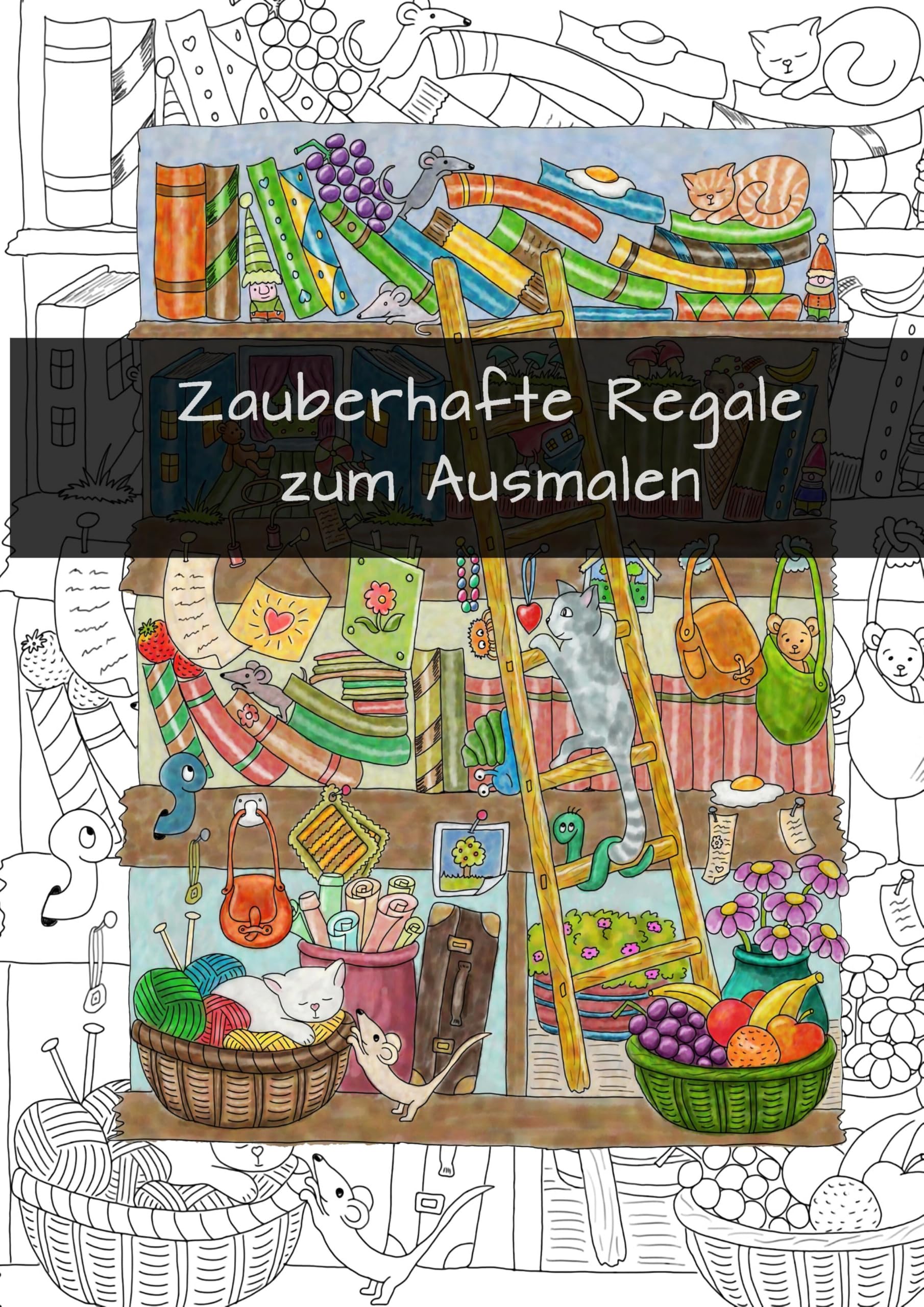 Zauberhafte Regale zum Ausmalen: Ausmalbuch für Erwachsene auf 120g-Fotomatt-Papier Hobbies & Crafts