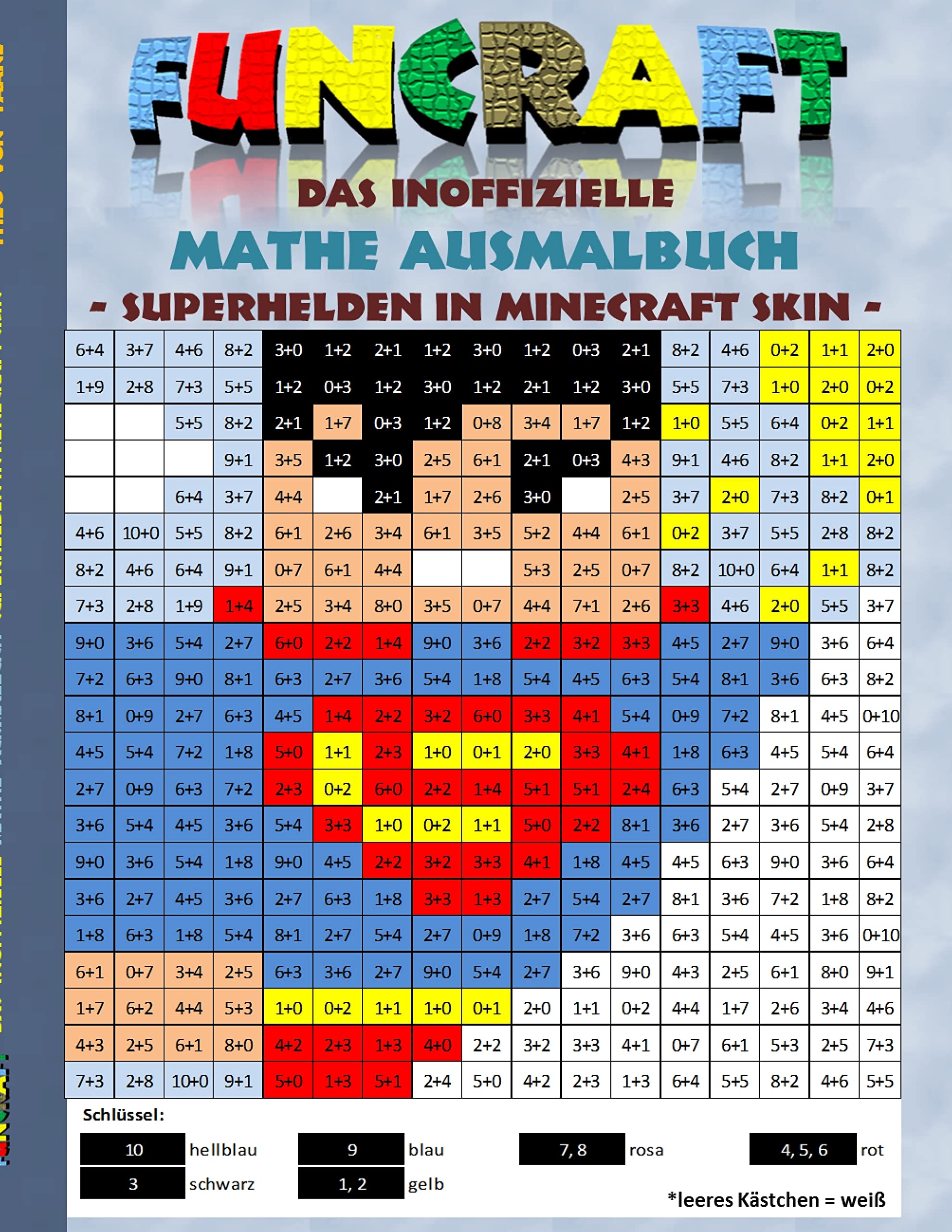 Funcraft - Das inoffizielle Mathe Ausmalbuch: Superhelden im Minecraft Skin (Superman Cover) Study Guides